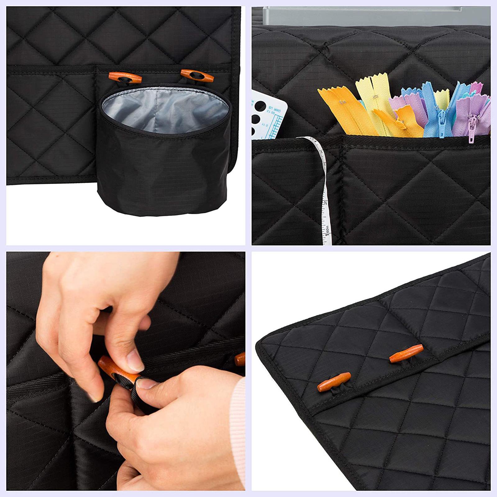 Quilted Sewing Machine Pad with Storage Pockets for Table Sewing Machine Mat