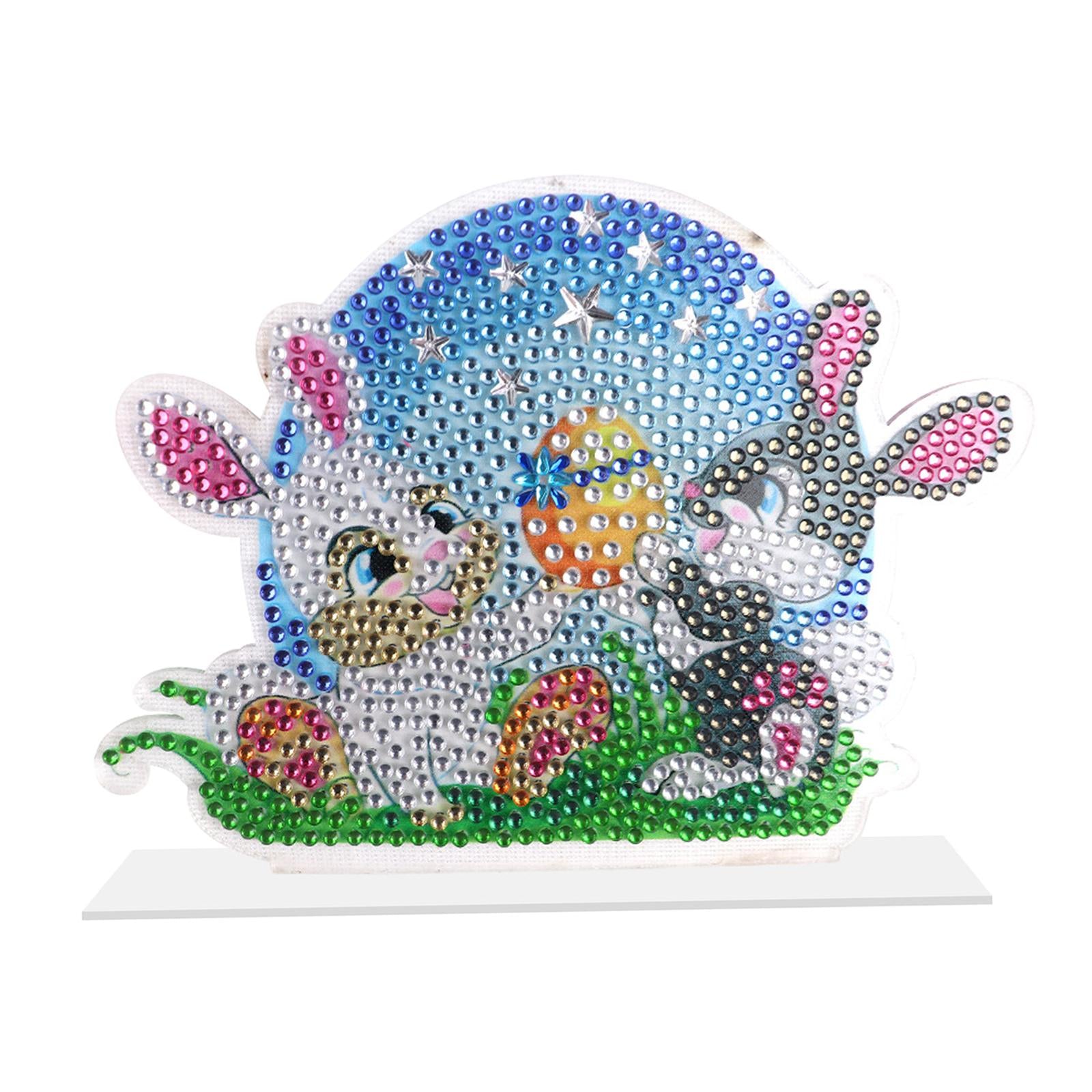 DIY 5D Diamond Painting Easter Bunny Ornament for Kids Adults Holiday Gift B