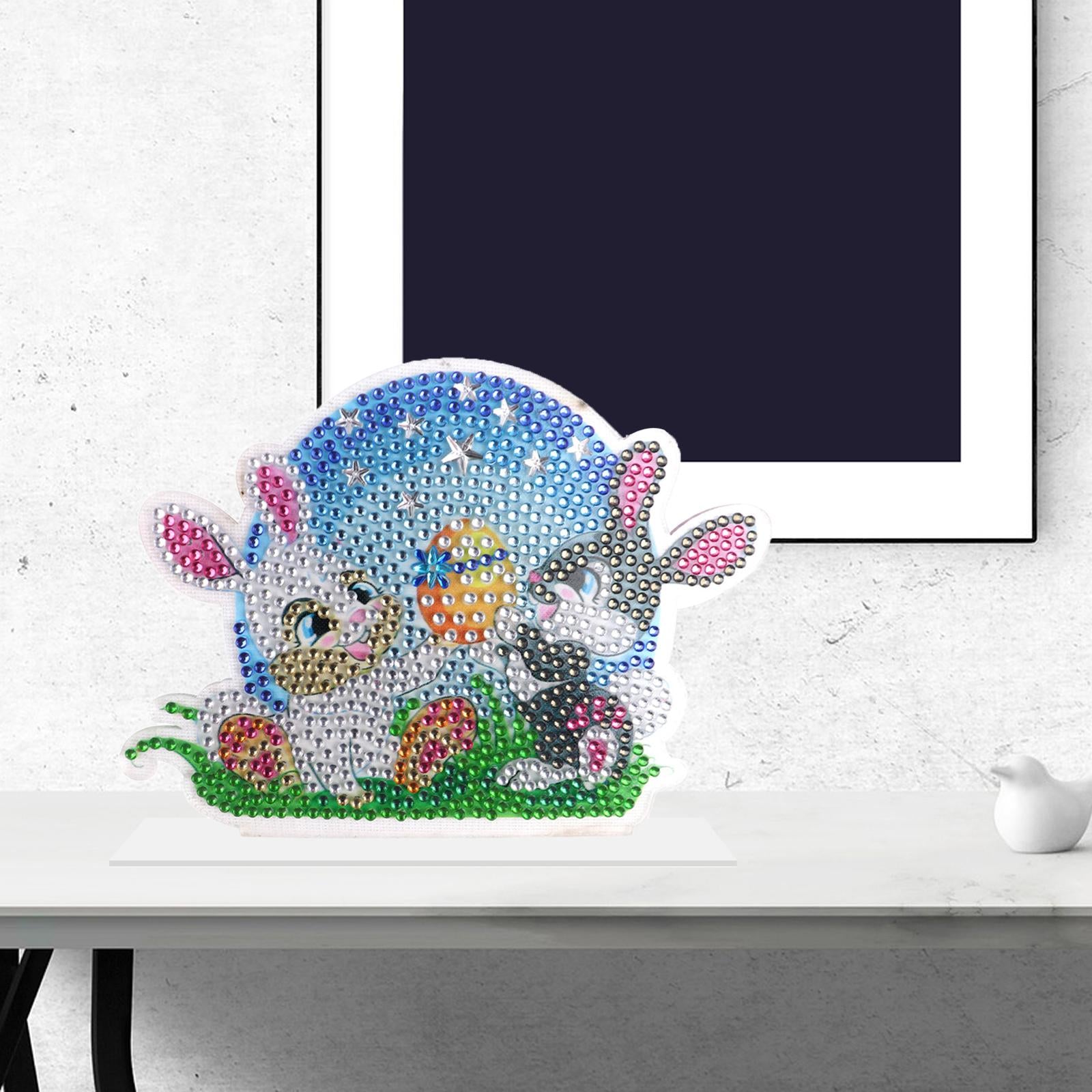 DIY 5D Diamond Painting Easter Bunny Ornament for Kids Adults Holiday Gift B