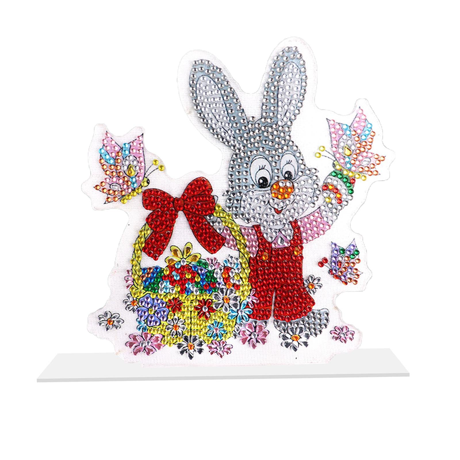DIY 5D Diamond Painting Easter Bunny Ornament for Kids Adults Holiday Gift D