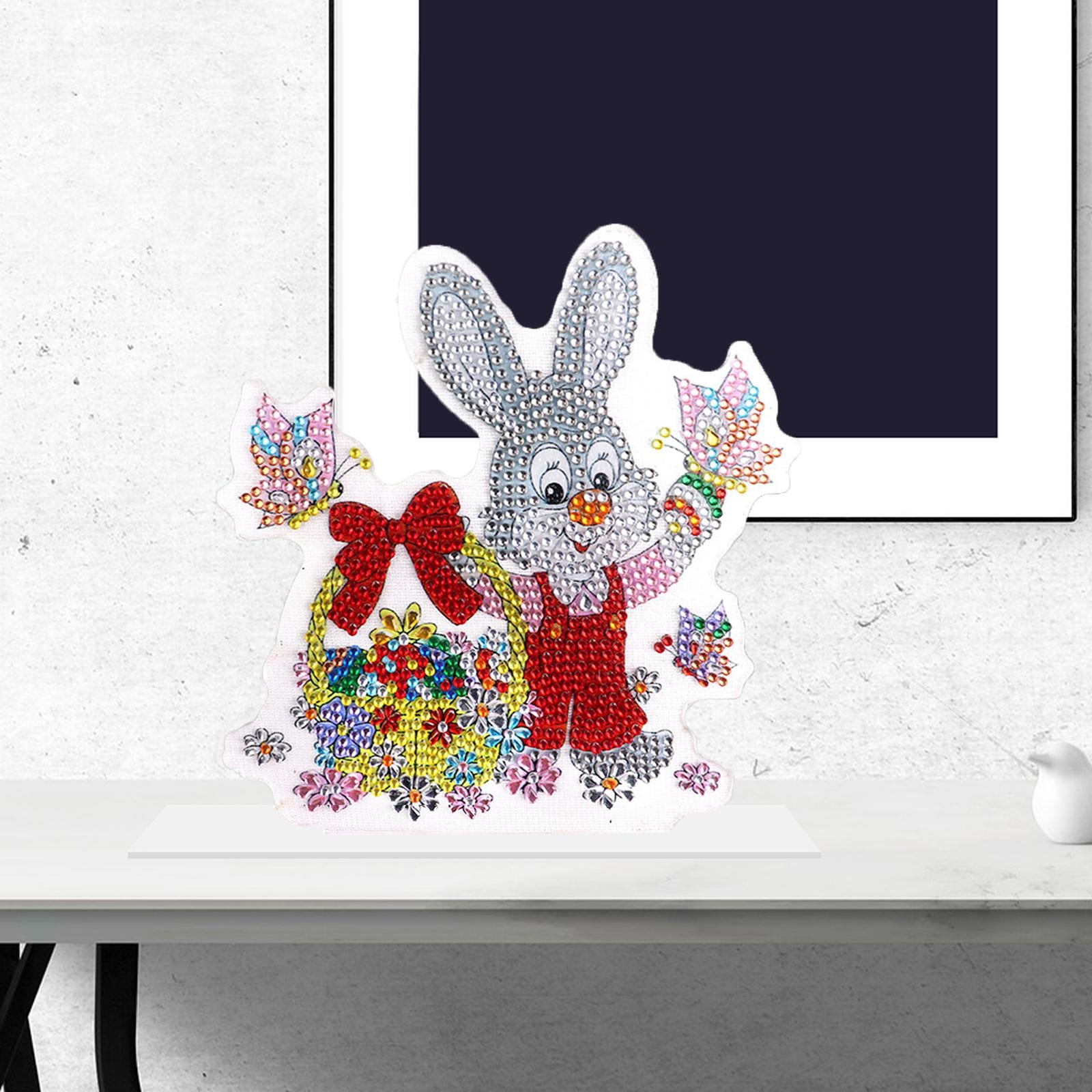 DIY 5D Diamond Painting Easter Bunny Ornament for Kids Adults Holiday Gift D