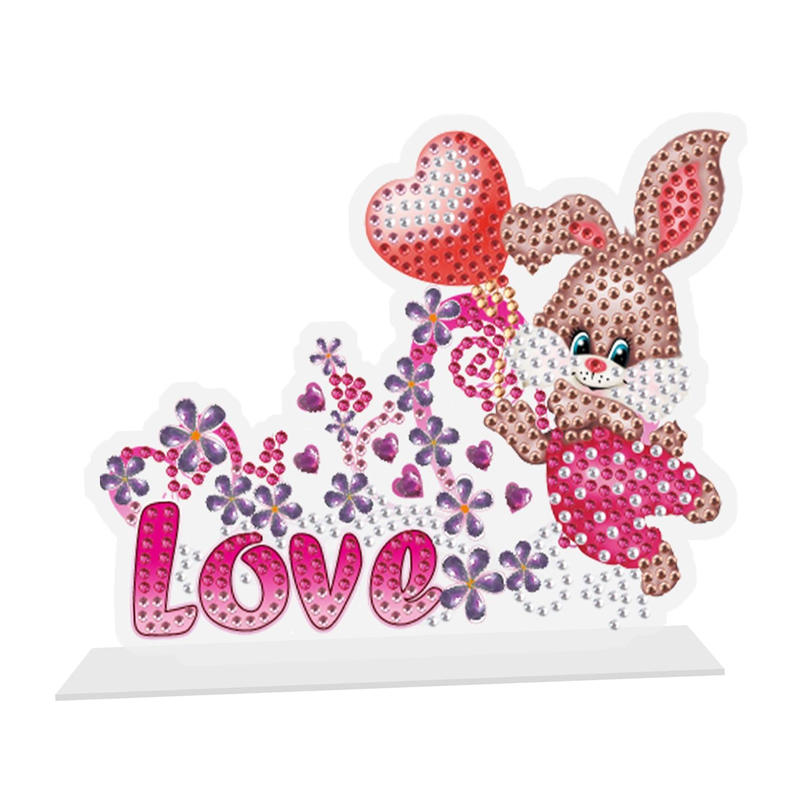 DIY 5D Diamond Painting Easter Bunny Ornament for Kids Adults Holiday Gift F