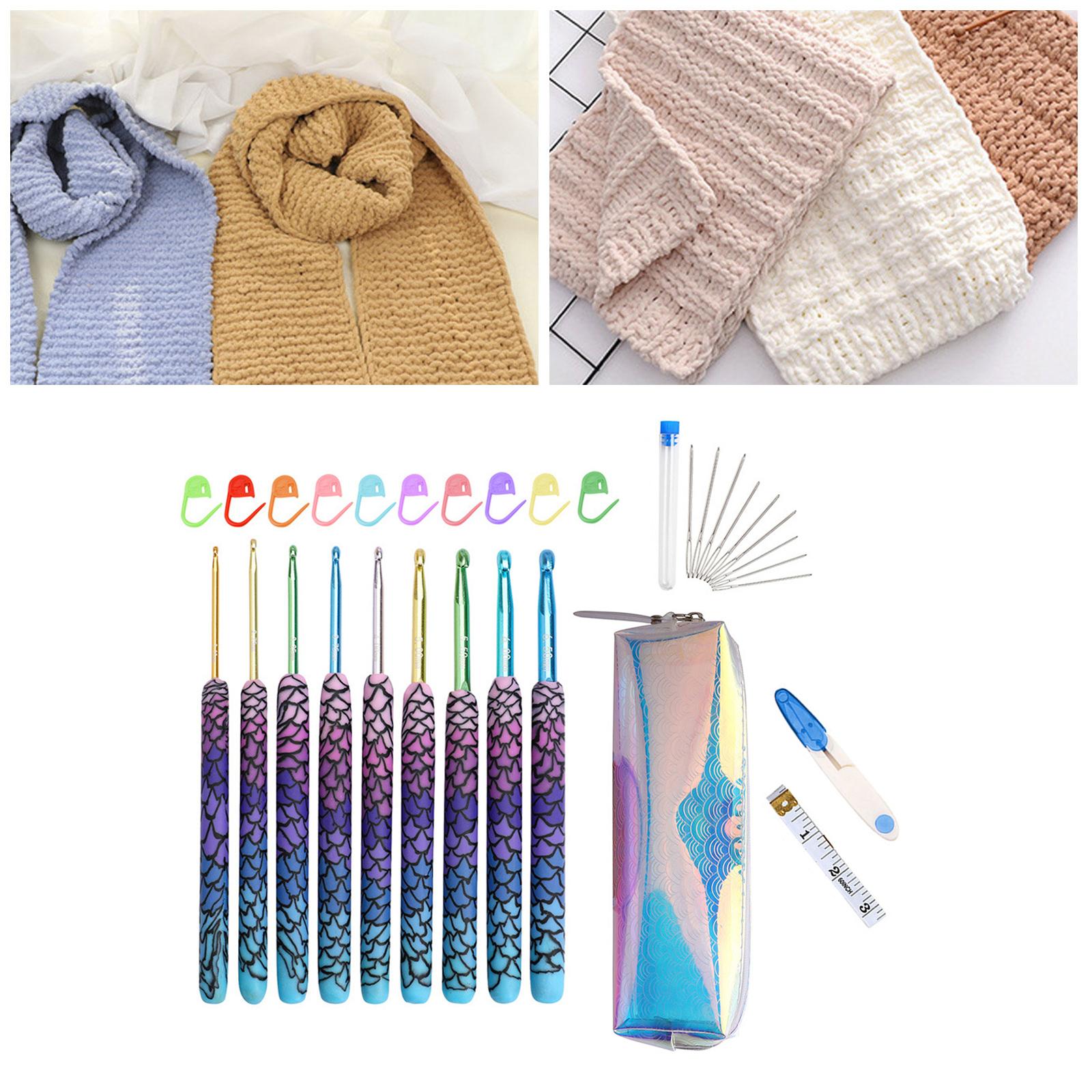 Sewing Tool Crochet Hooks Kit Yarn Knitting Needles Ergonomic Grip Tools