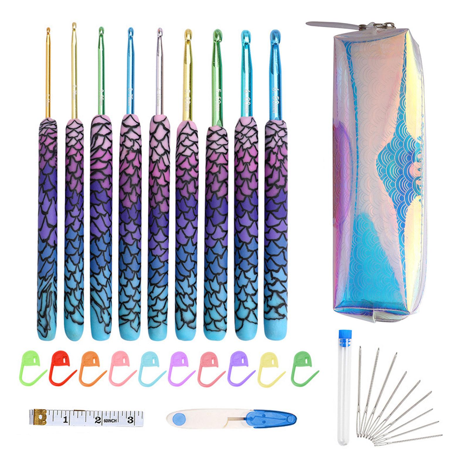 Sewing Tool Crochet Hooks Kit Yarn Knitting Needles Ergonomic Grip Tools