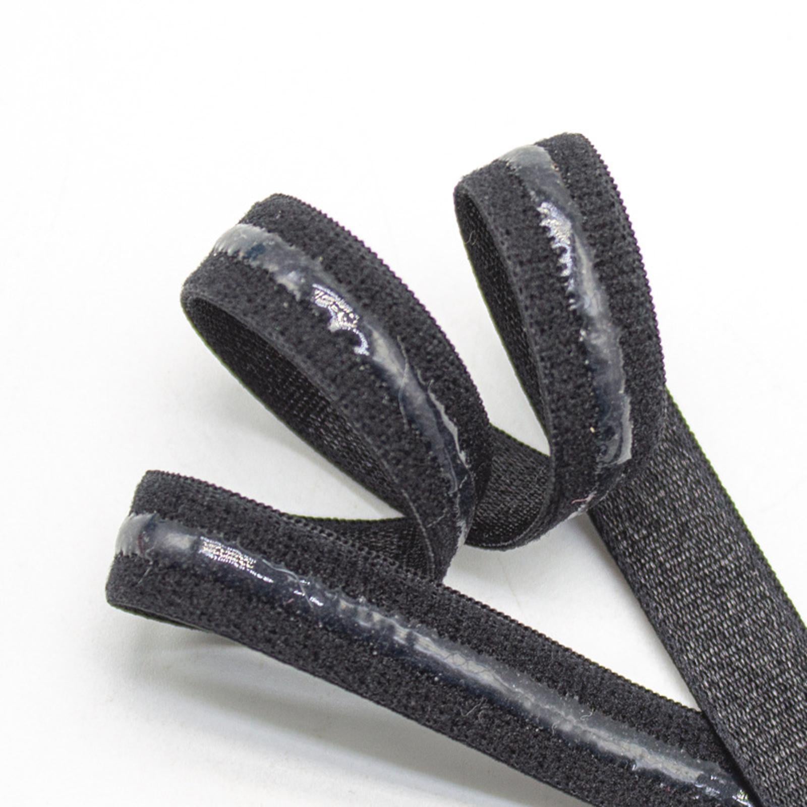 Non-Slip Hair Band Sewing Project Elastic Band Silicone Gripper for Garment Black