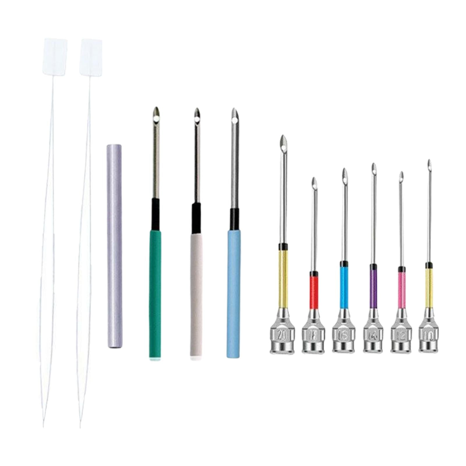 12 Pieces DIY Punch Needle Embroidery Kit for Making Rug Adults Knitting B