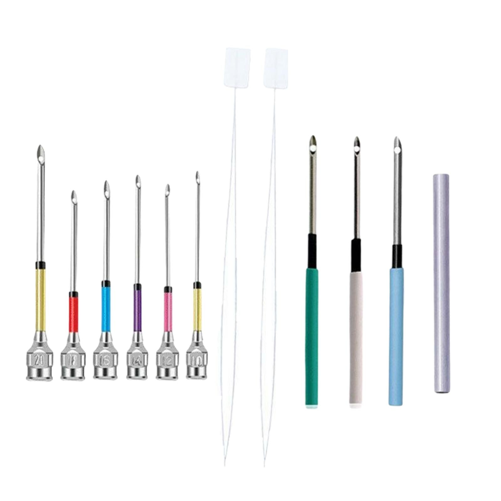 12 Pieces DIY Punch Needle Embroidery Kit for Making Rug Adults Knitting B