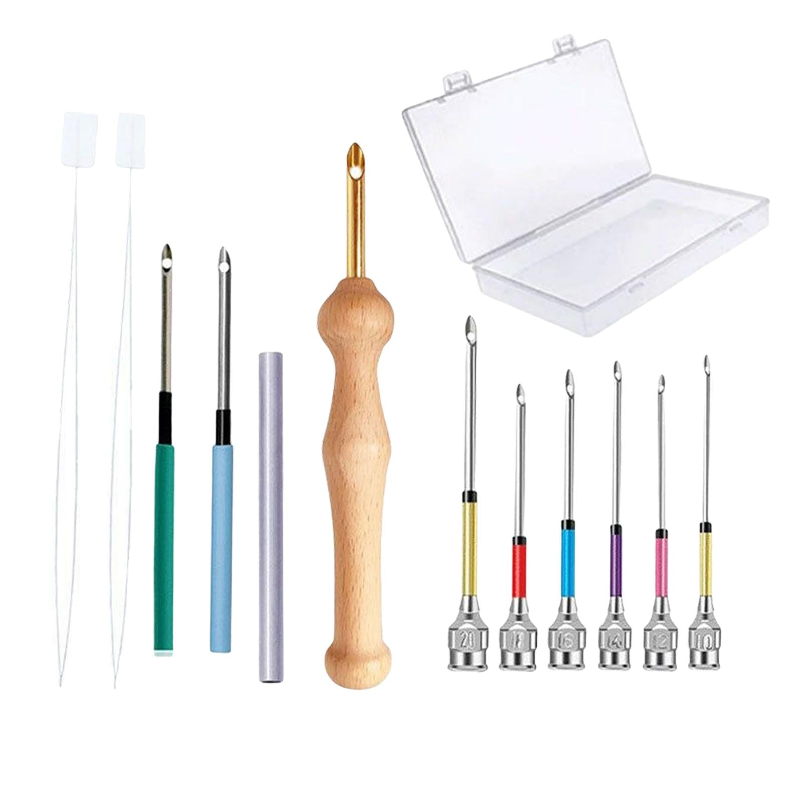 12 Pieces DIY Punch Needle Embroidery Kit for Making Rug Adults Knitting C