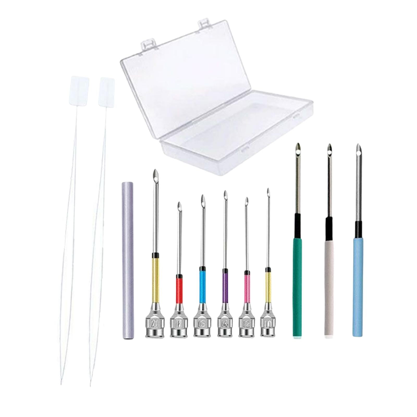 12 Pieces DIY Punch Needle Embroidery Kit for Making Rug Adults Knitting D