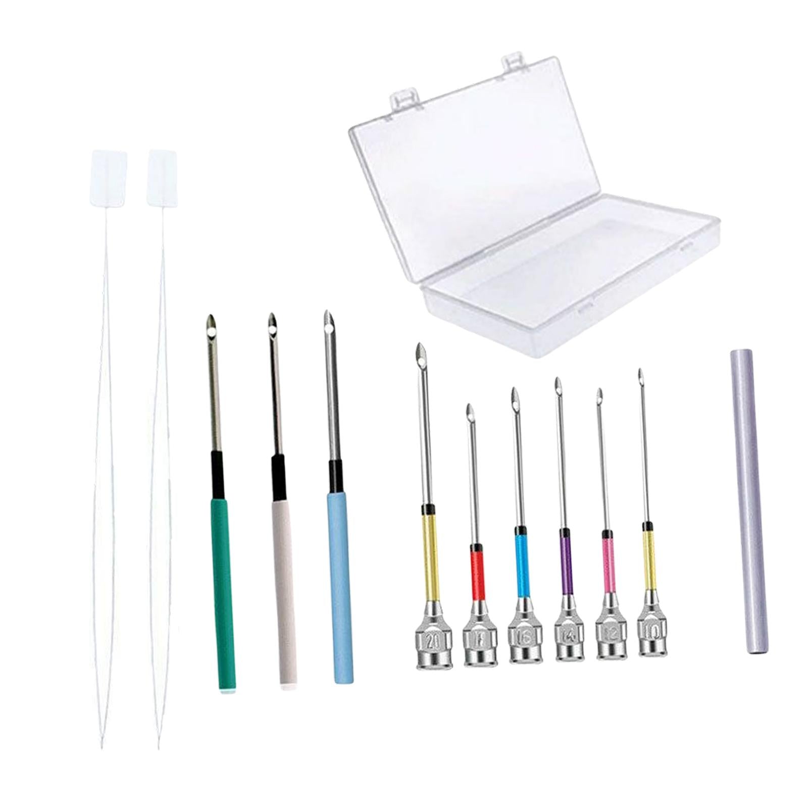 12 Pieces DIY Punch Needle Embroidery Kit for Making Rug Adults Knitting D