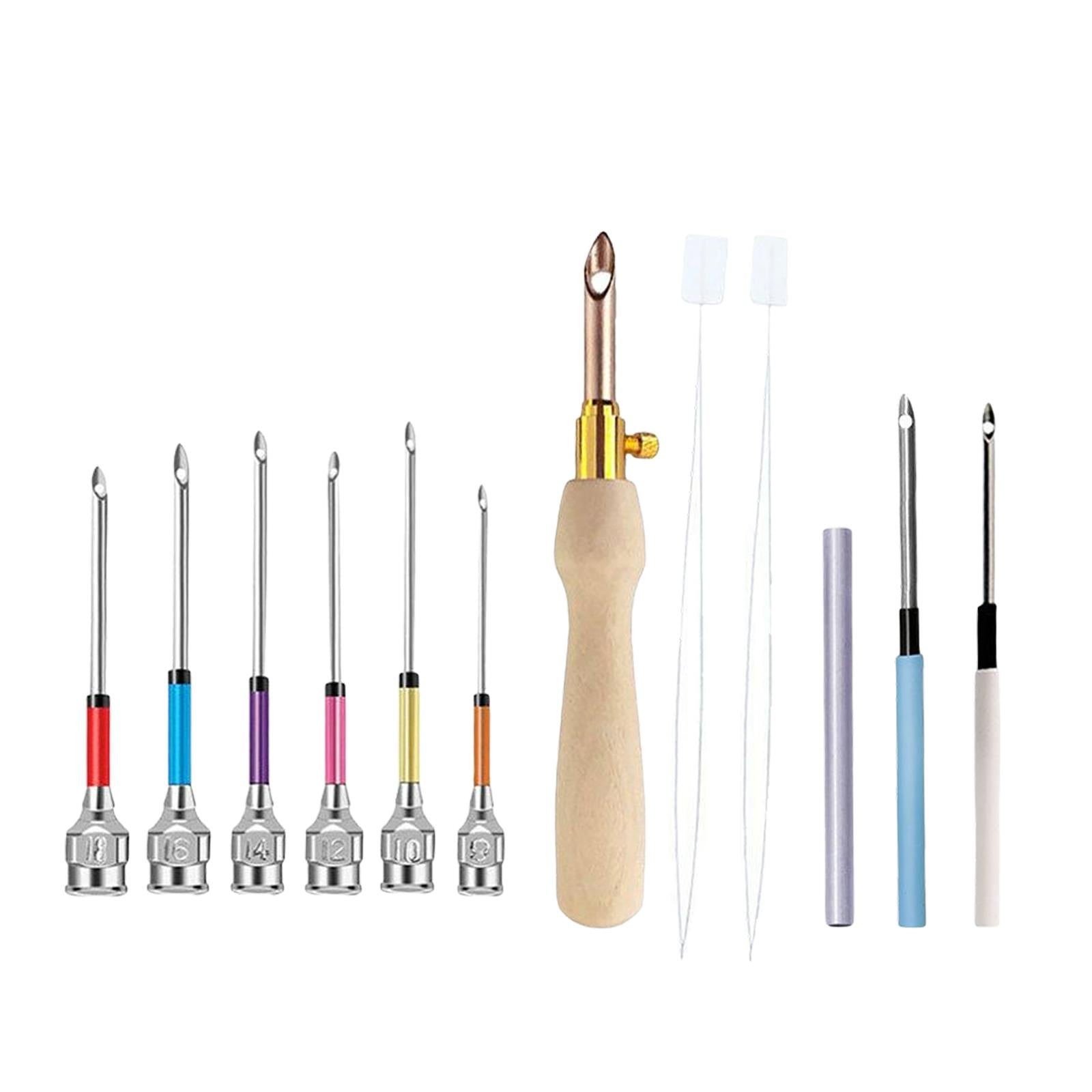 12 Pieces DIY Punch Needle Embroidery Kit for Making Rug Adults Knitting E