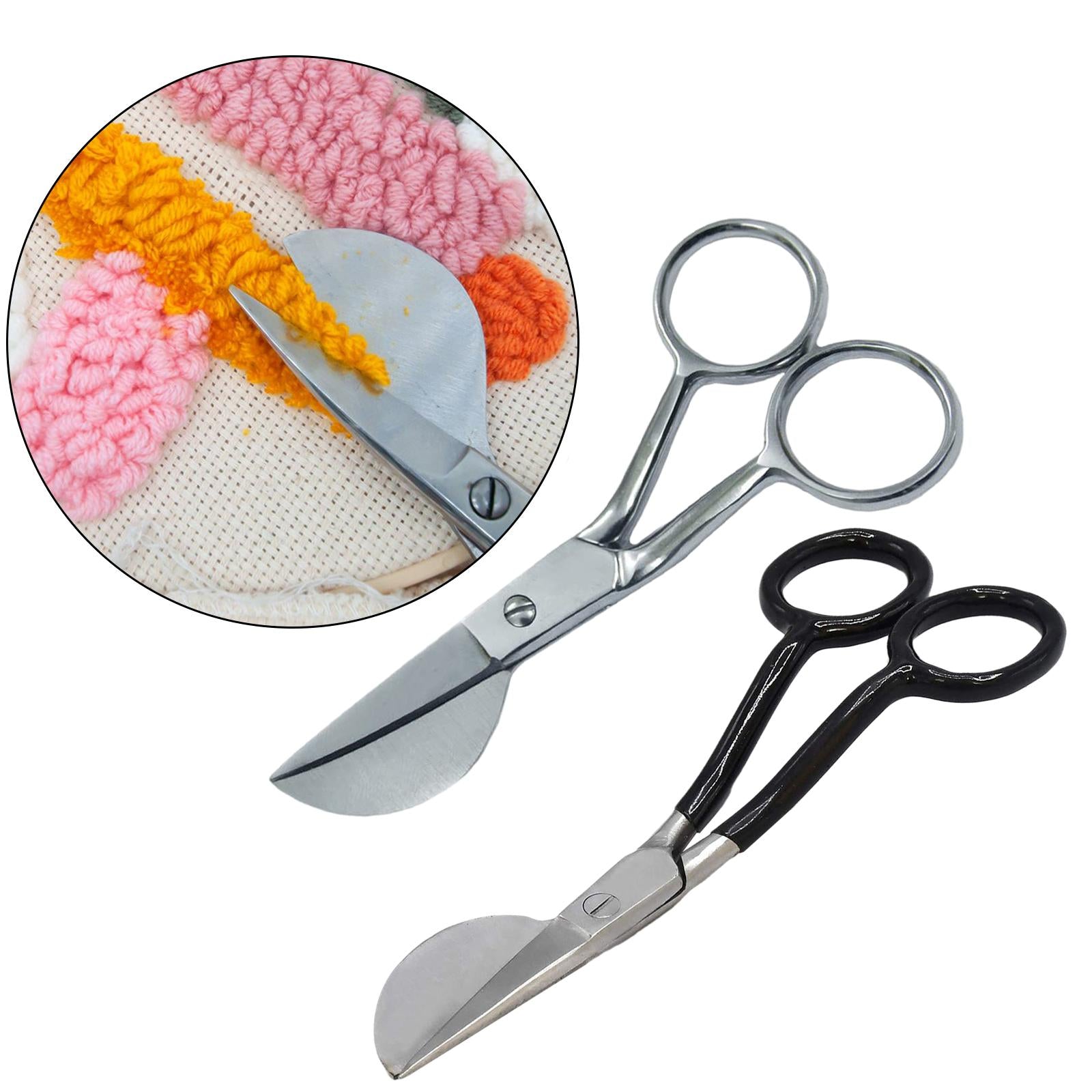 7 Duckbill Applique Scissors for Thread Tufted Carpet Fabric Shears Silver"