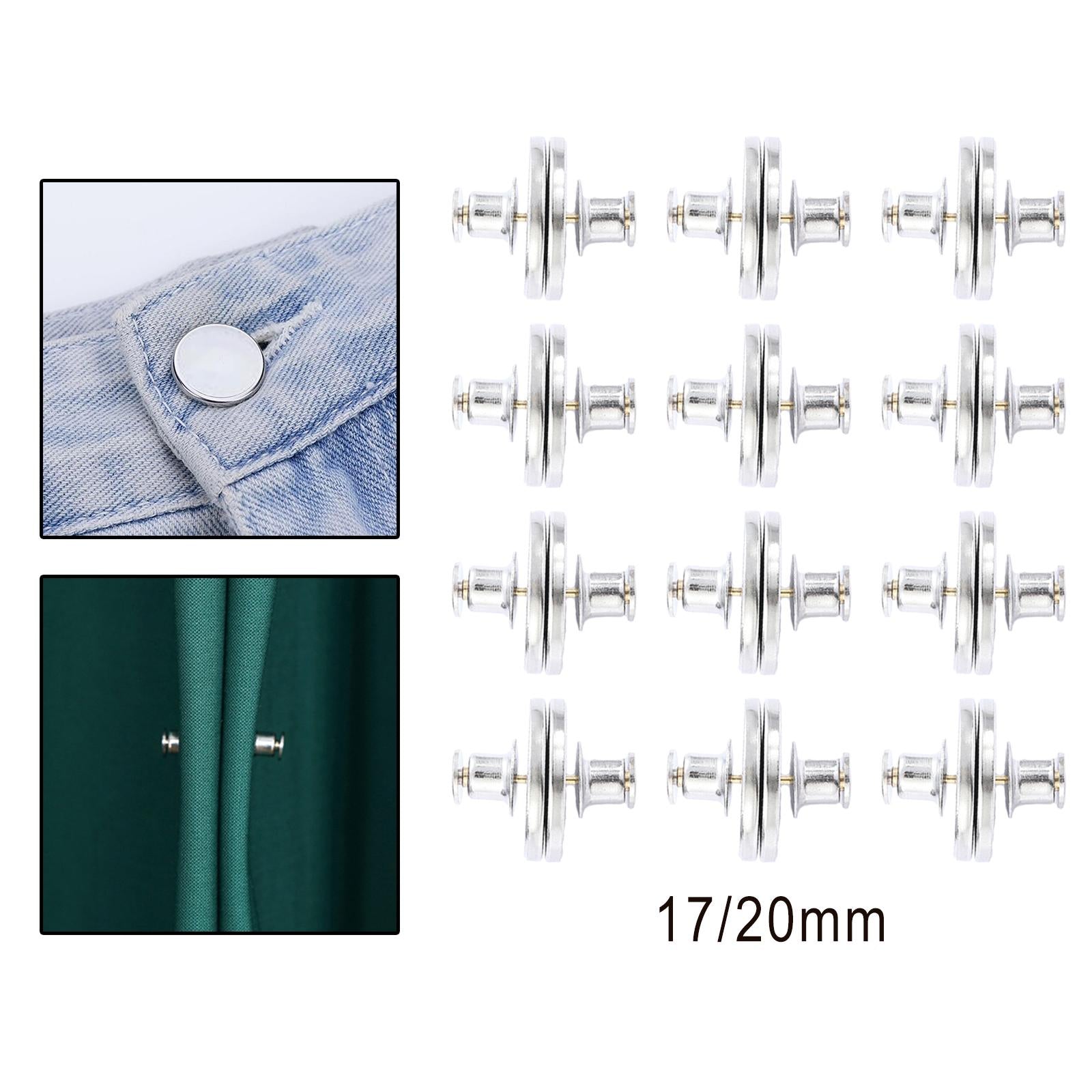6 Pair Jean Curtain Button Clasps Snaps Fastener No Sew for Jackets Clothing 17mm