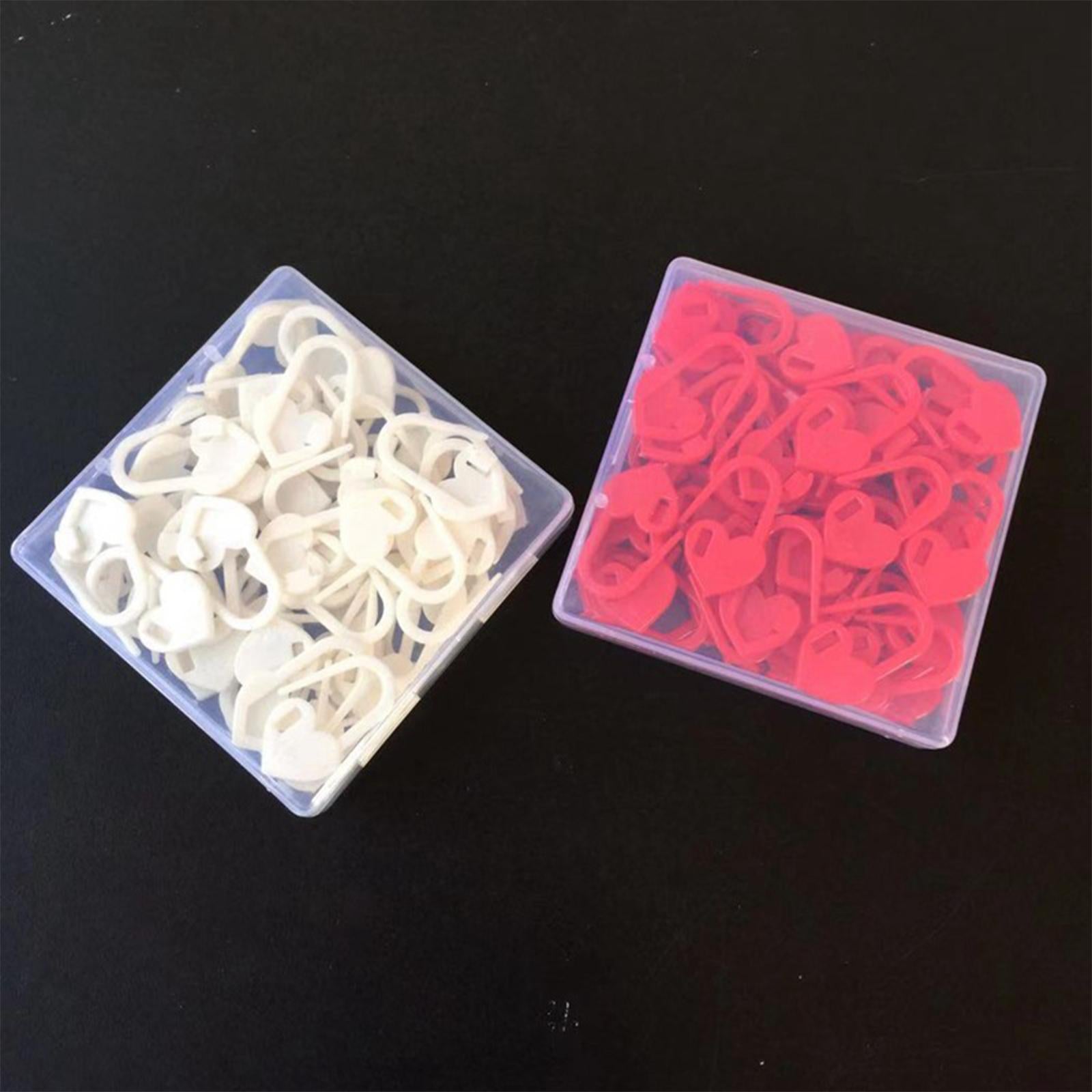 50PCS/Set Knitting Crochet Locking Stitch Needle Clip Markers Tool white