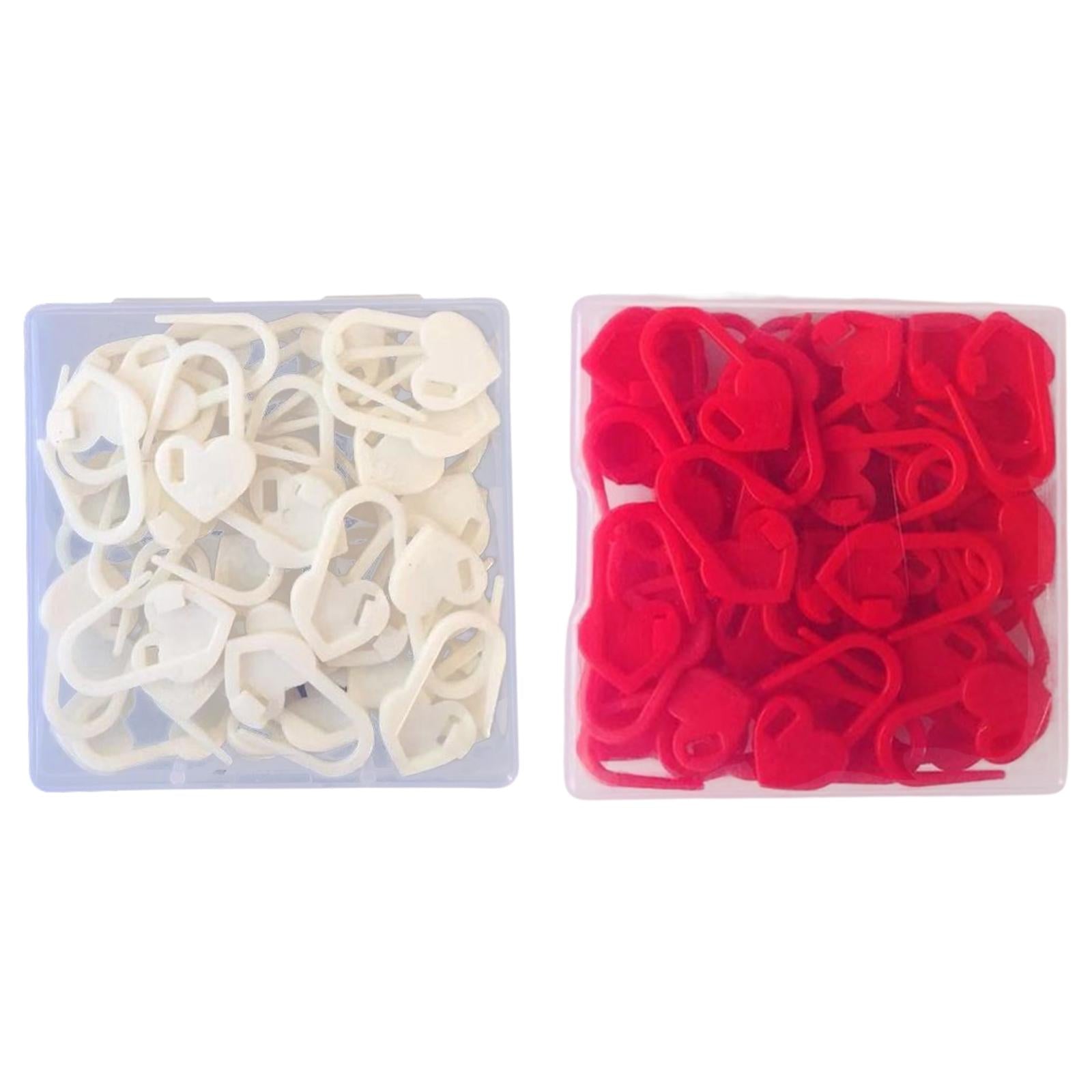 50PCS/Set Knitting Crochet Locking Stitch Needle Clip Markers Tool white