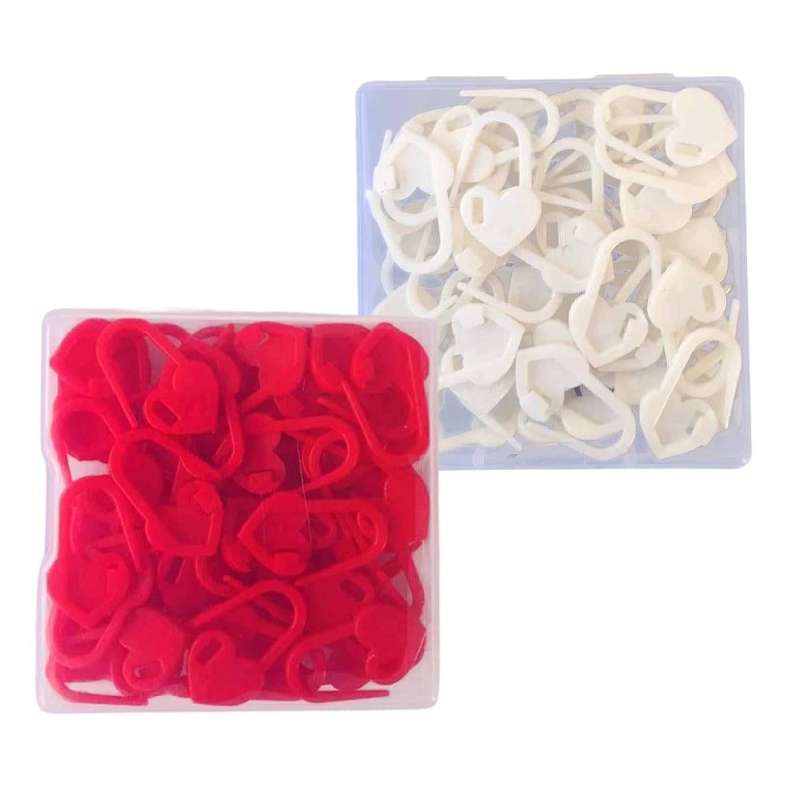 50PCS/Set Knitting Crochet Locking Stitch Needle Clip Markers Tool white