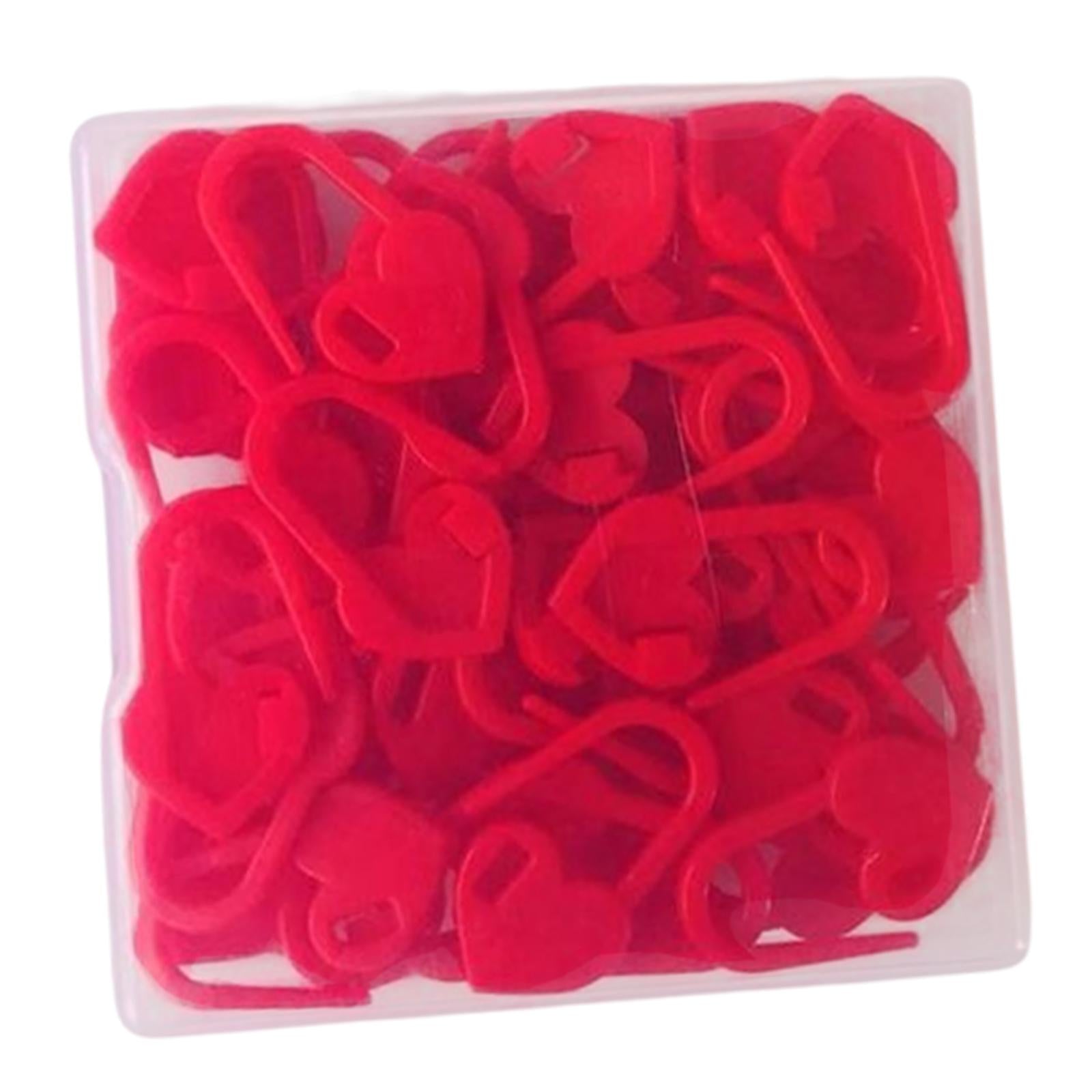 50PCS/Set Knitting Crochet Locking Stitch Needle Clip Markers Tool red