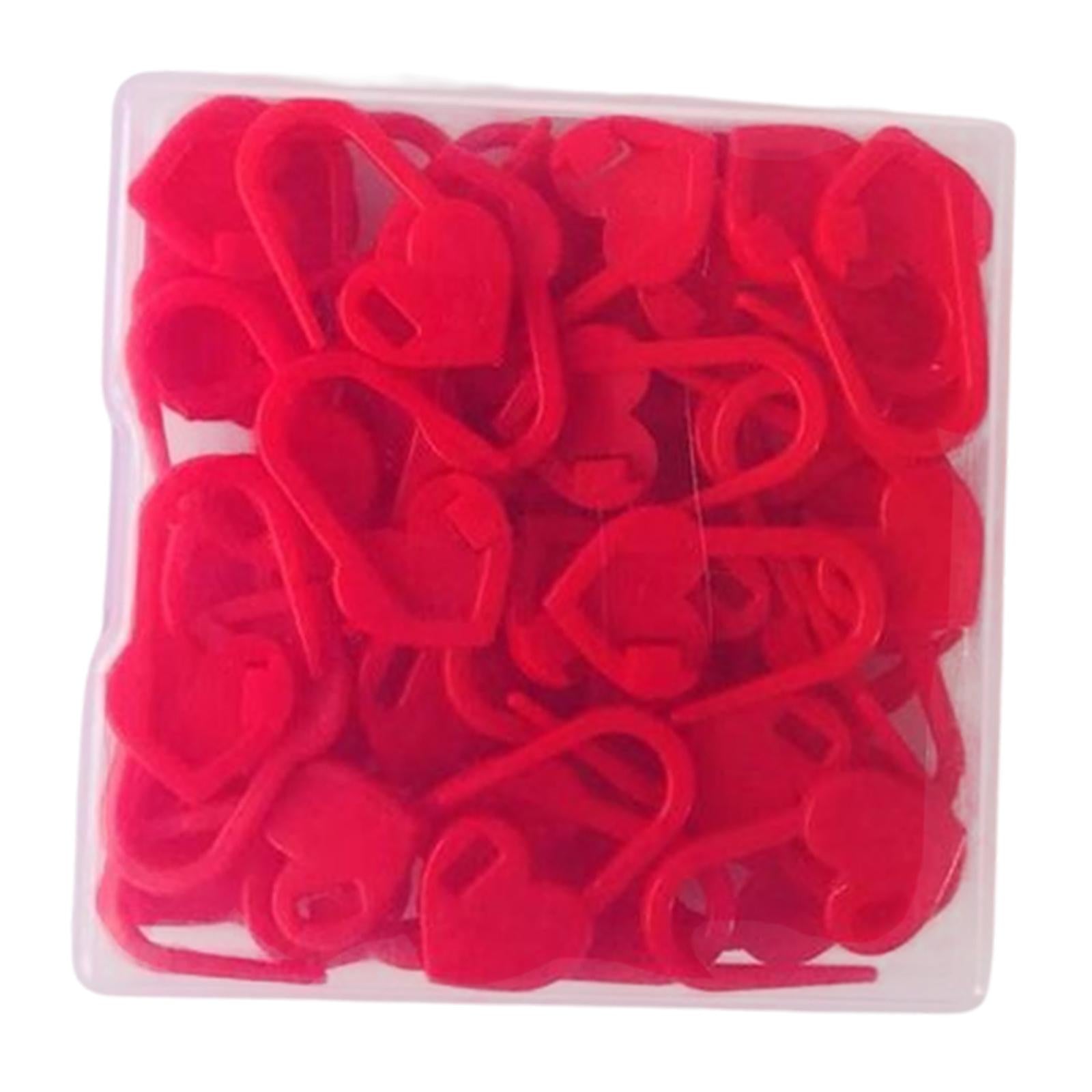 50PCS/Set Knitting Crochet Locking Stitch Needle Clip Markers Tool red