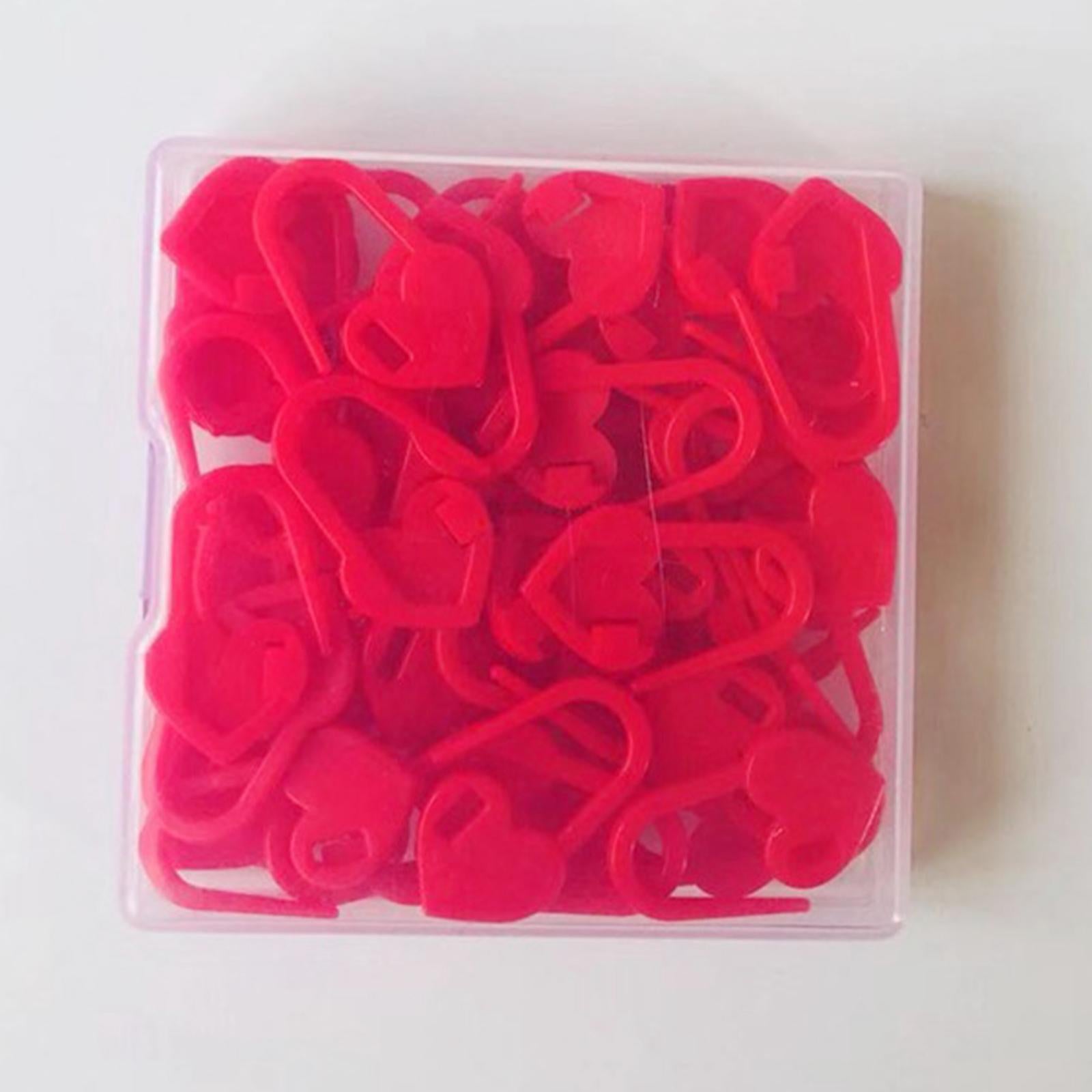 50PCS/Set Knitting Crochet Locking Stitch Needle Clip Markers Tool red