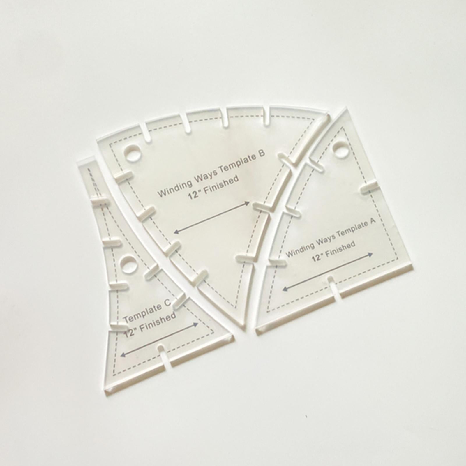 3x Quick Curve Quilt Template Patchwork Quilting Tool Cutting 6.9x6.9inch
