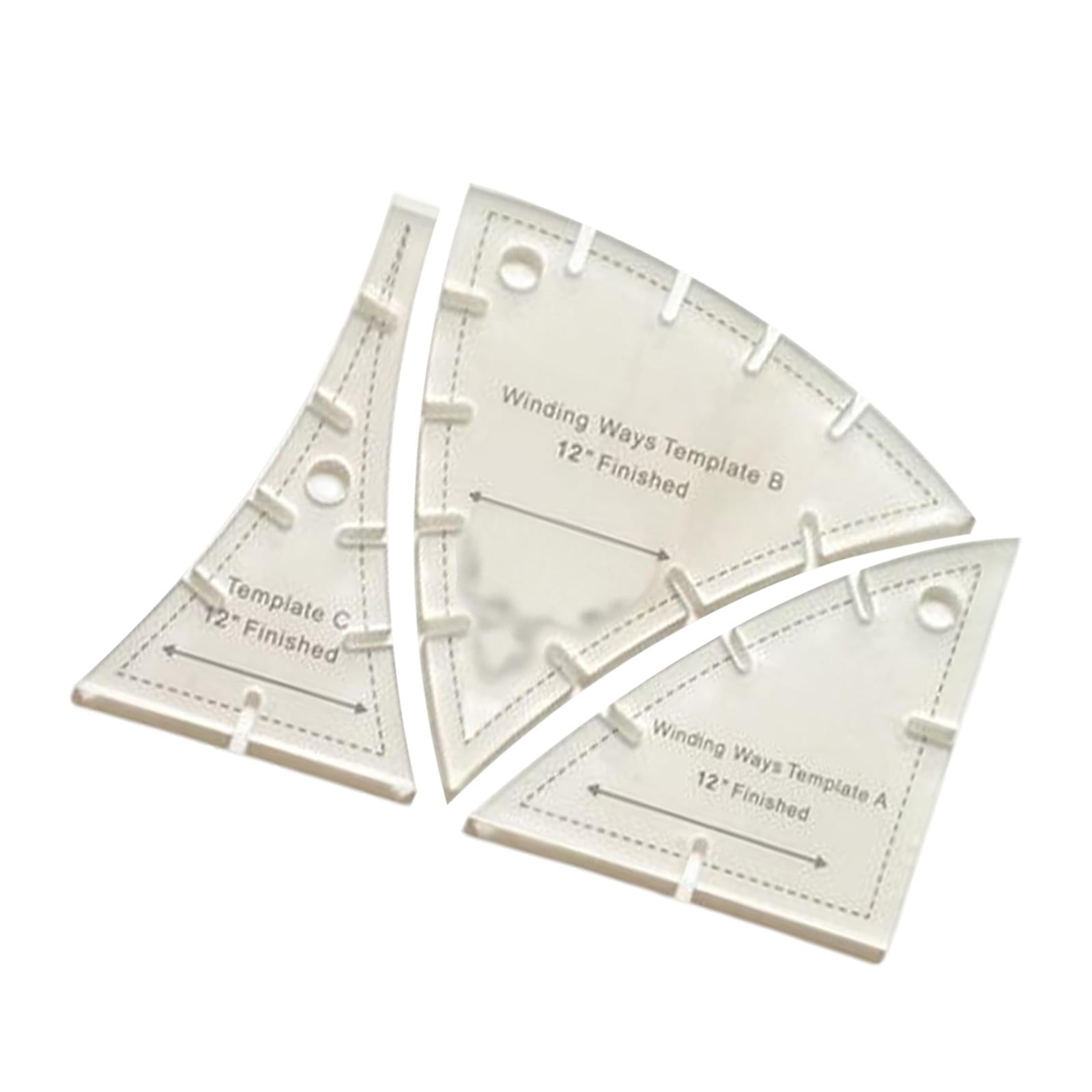 3x Quick Curve Quilt Template Patchwork Quilting Tool Cutting 6.9x6.9inch