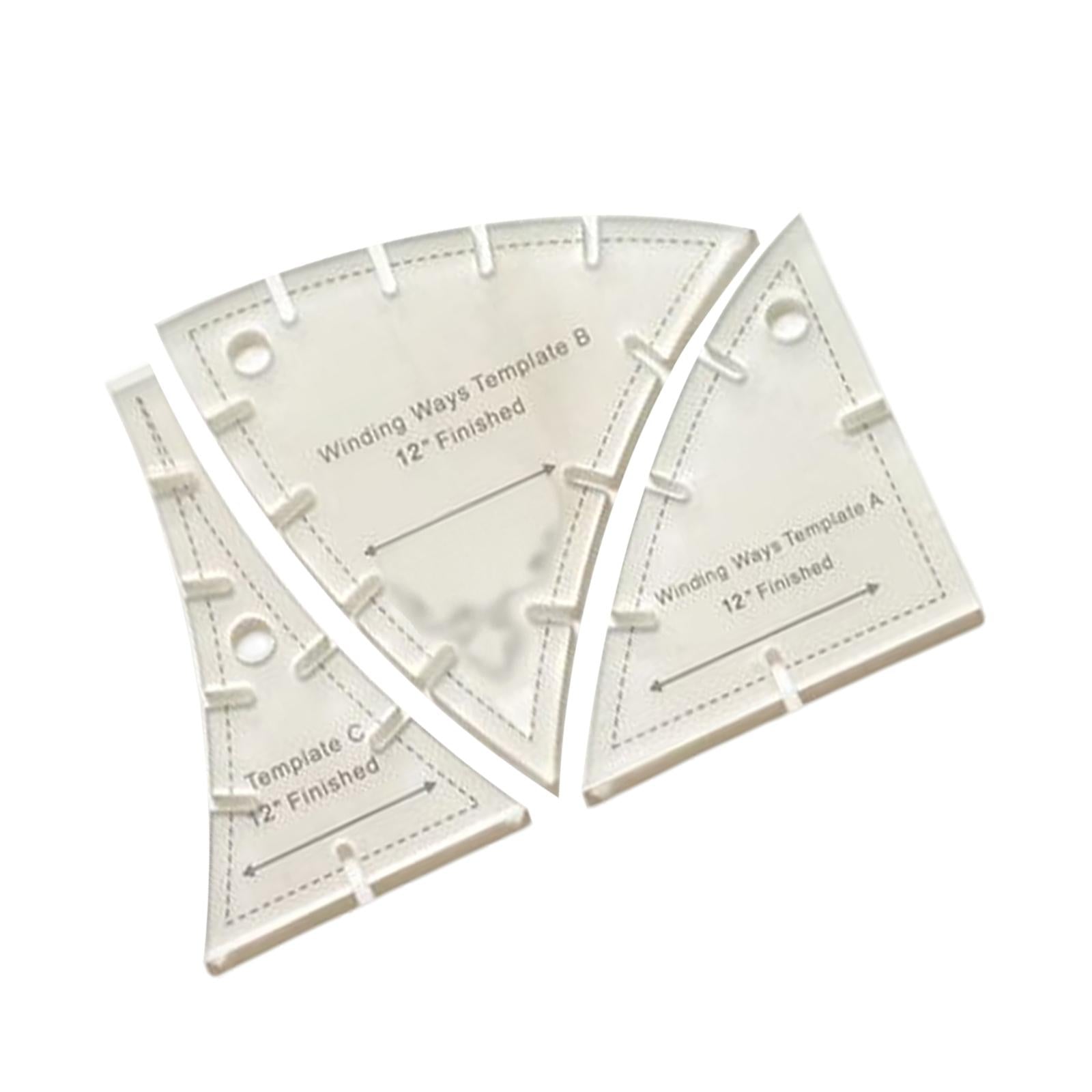 3x Quick Curve Quilt Template Patchwork Quilting Tool Cutting 6.9x6.9inch