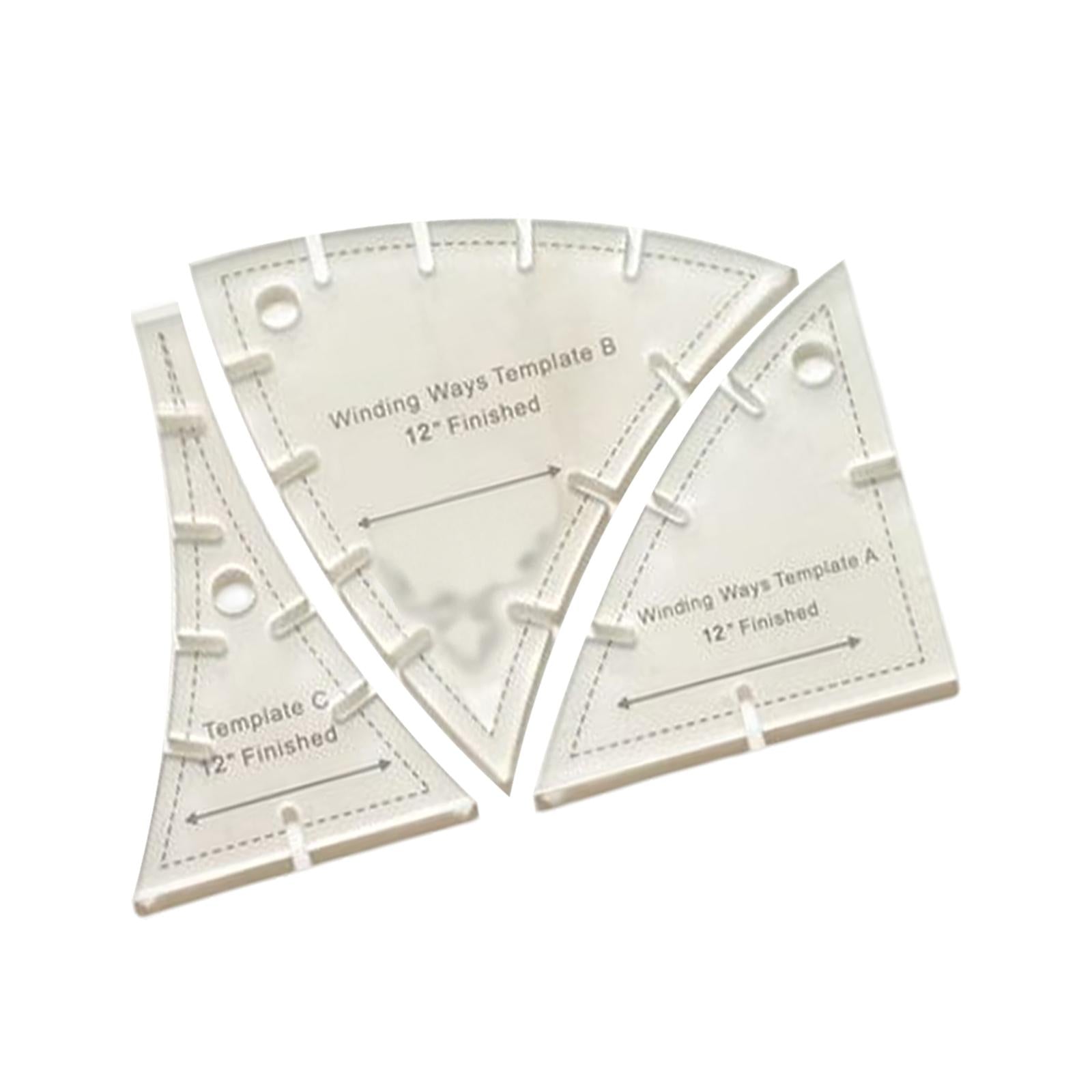 3x Quick Curve Quilt Template Patchwork Quilting Tool Cutting 6.9x6.9inch
