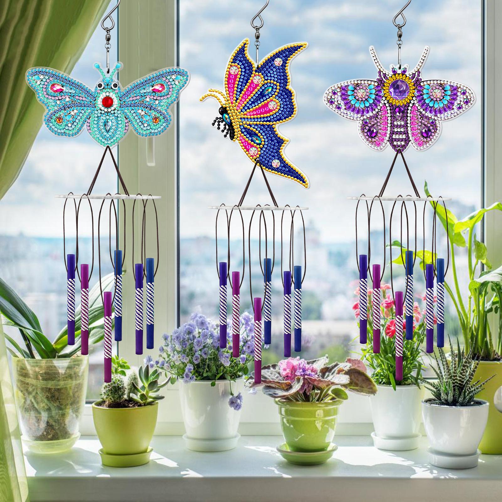 Diamond Painting Wind Chime Crystal Paint by Number Crafts Decor Light blue
