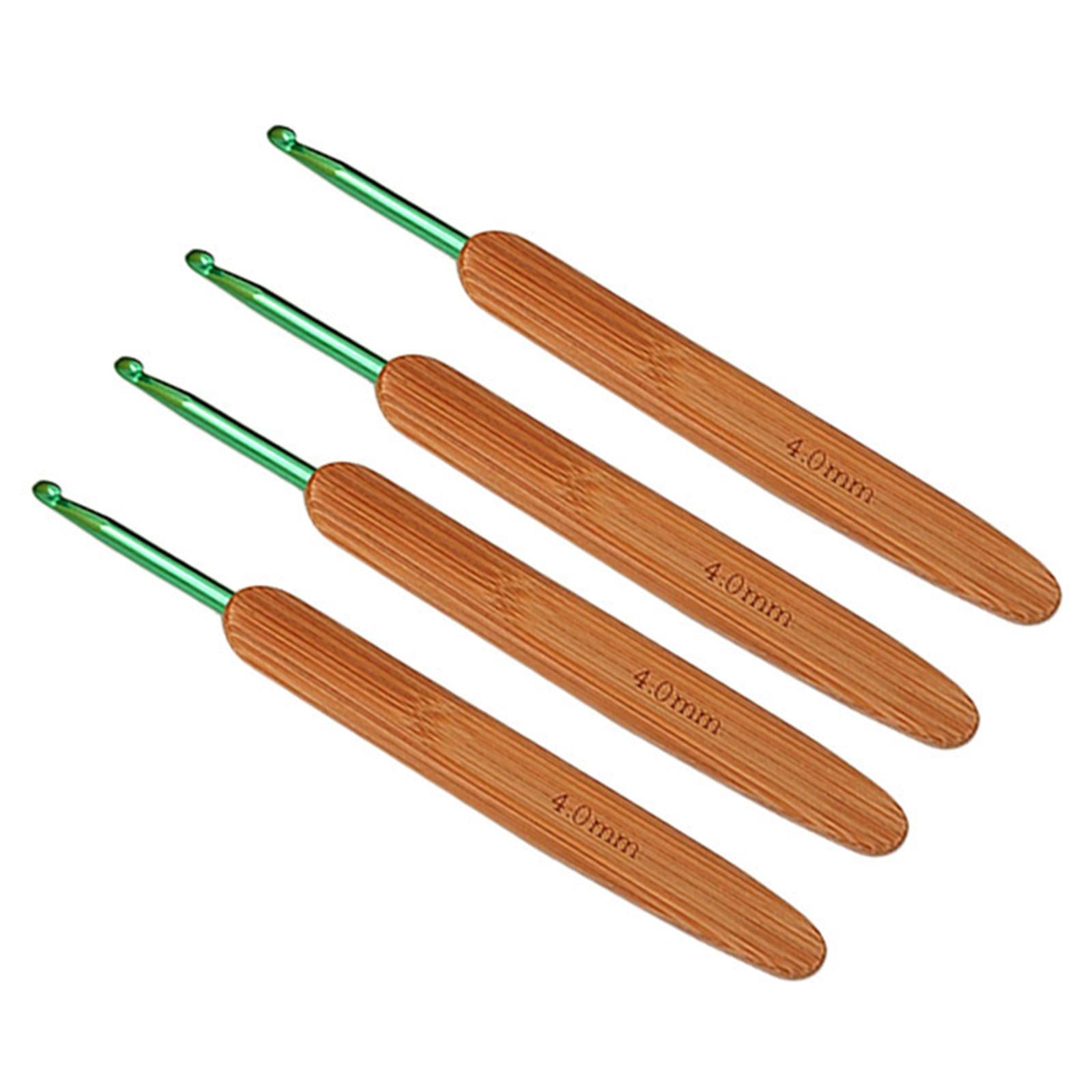 Bamboo Crochet Hooks Set Yarn Knitting Needles Tool Beginners Adults