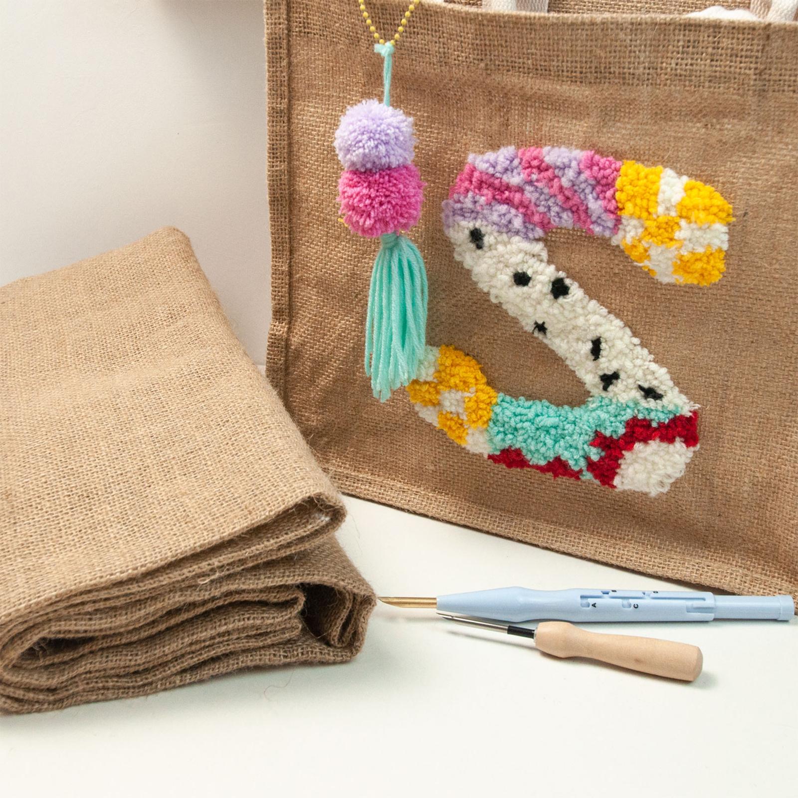 Needle Fabric Linen Cloth Stitch Monks Cloth for Punch Needle Rug Tufting A