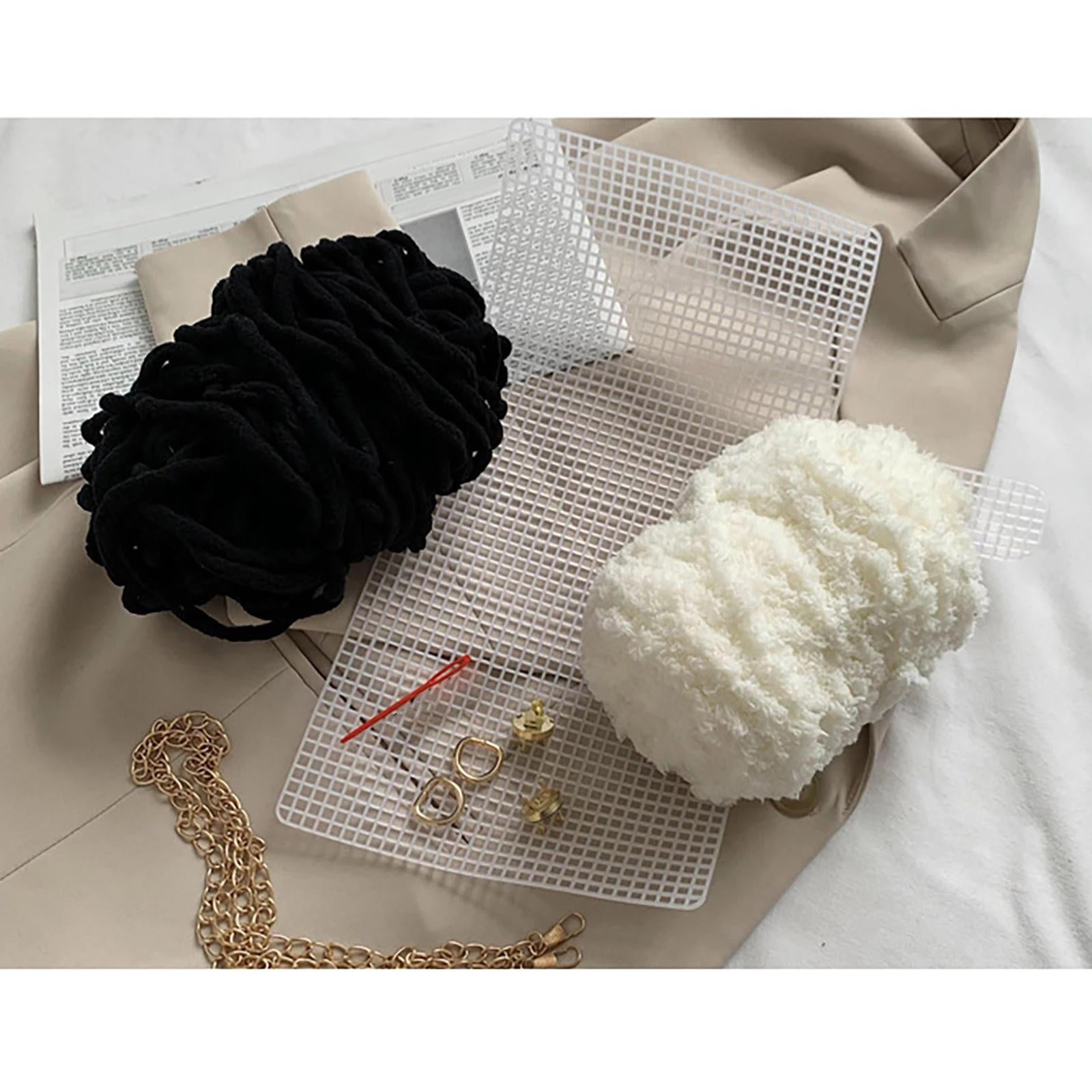 Bag Making Kit with Chain Plastic Mesh Template Handmade Gift for Girl Black