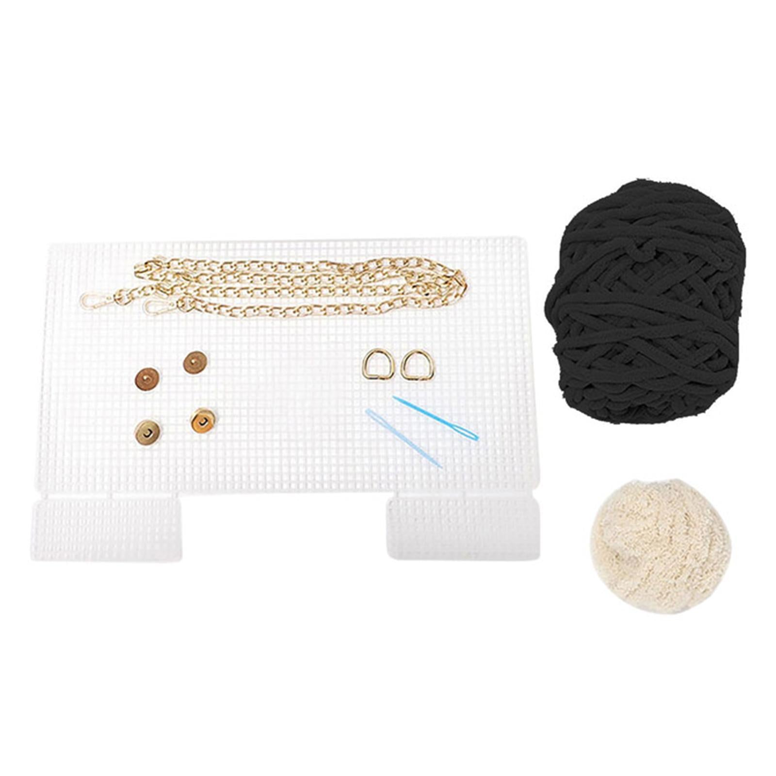 Bag Making Kit with Chain Plastic Mesh Template Handmade Gift for Girl Black