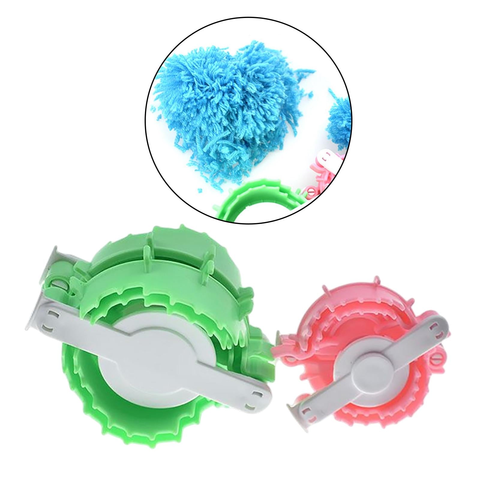2 Size Pompom Maker Fluff Ball DIY Tool Weaver Needle Knitting Craft