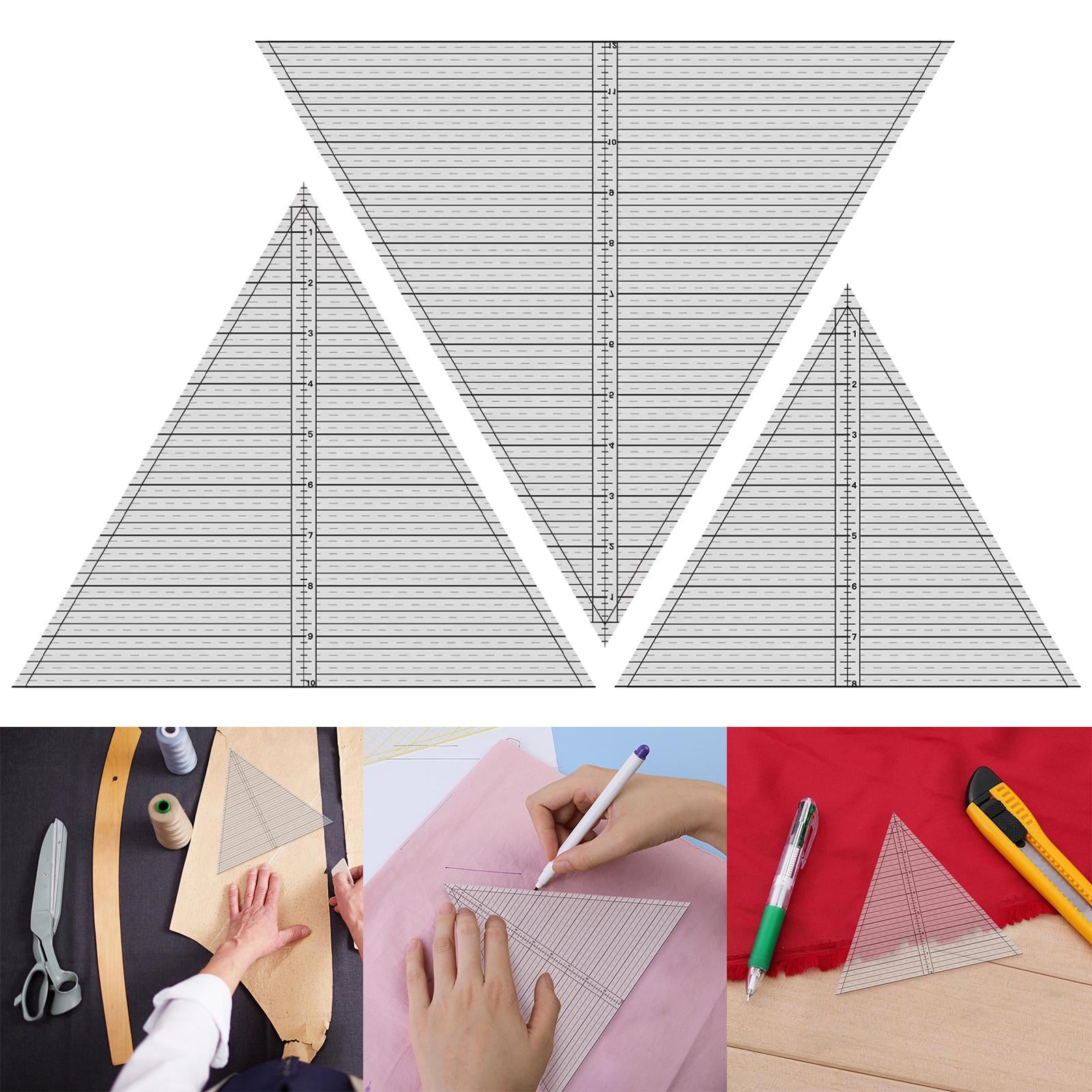 Clear Patchwork Template Cutting Quilting Ruler Tracing Tools 13.85x12inch