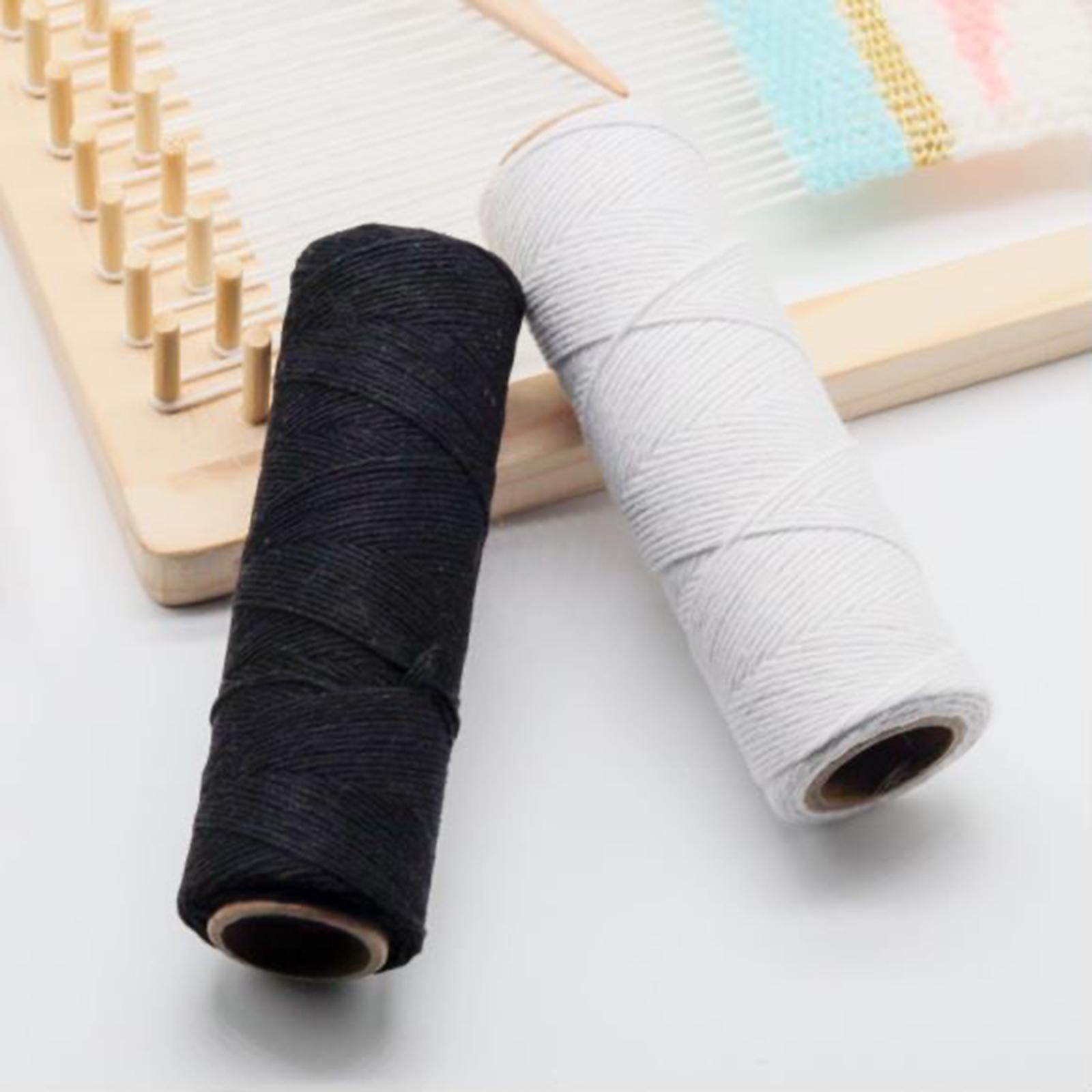 2Pcs Weaving Loom Warp Thread Black White Warping Thread for Carpet Blanket