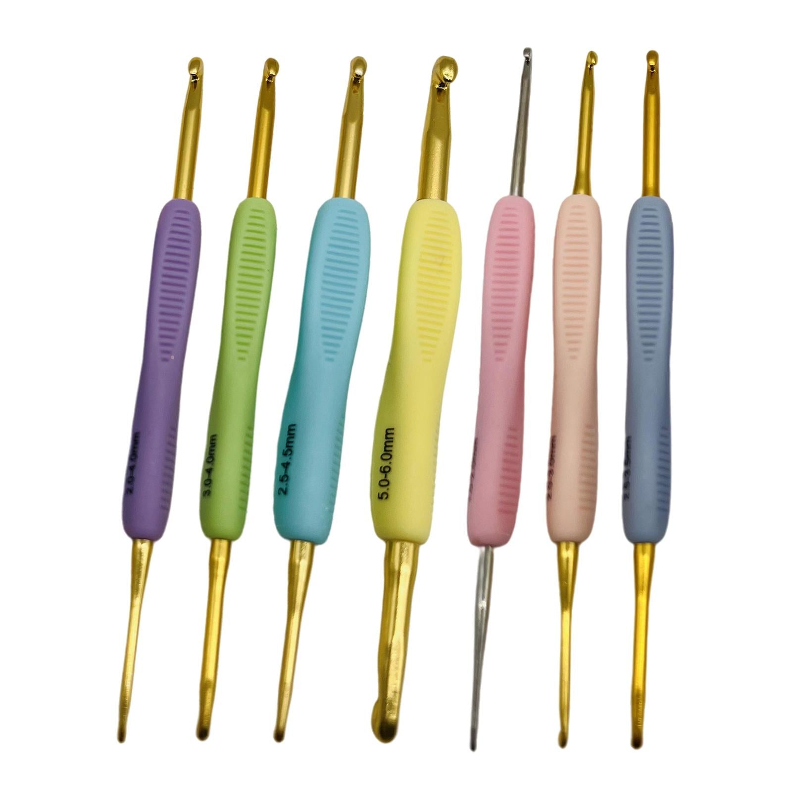 7 Set Crochet Hook Yarn Kit Knitting Needle Sewing Tool Metal Crochet Hooks