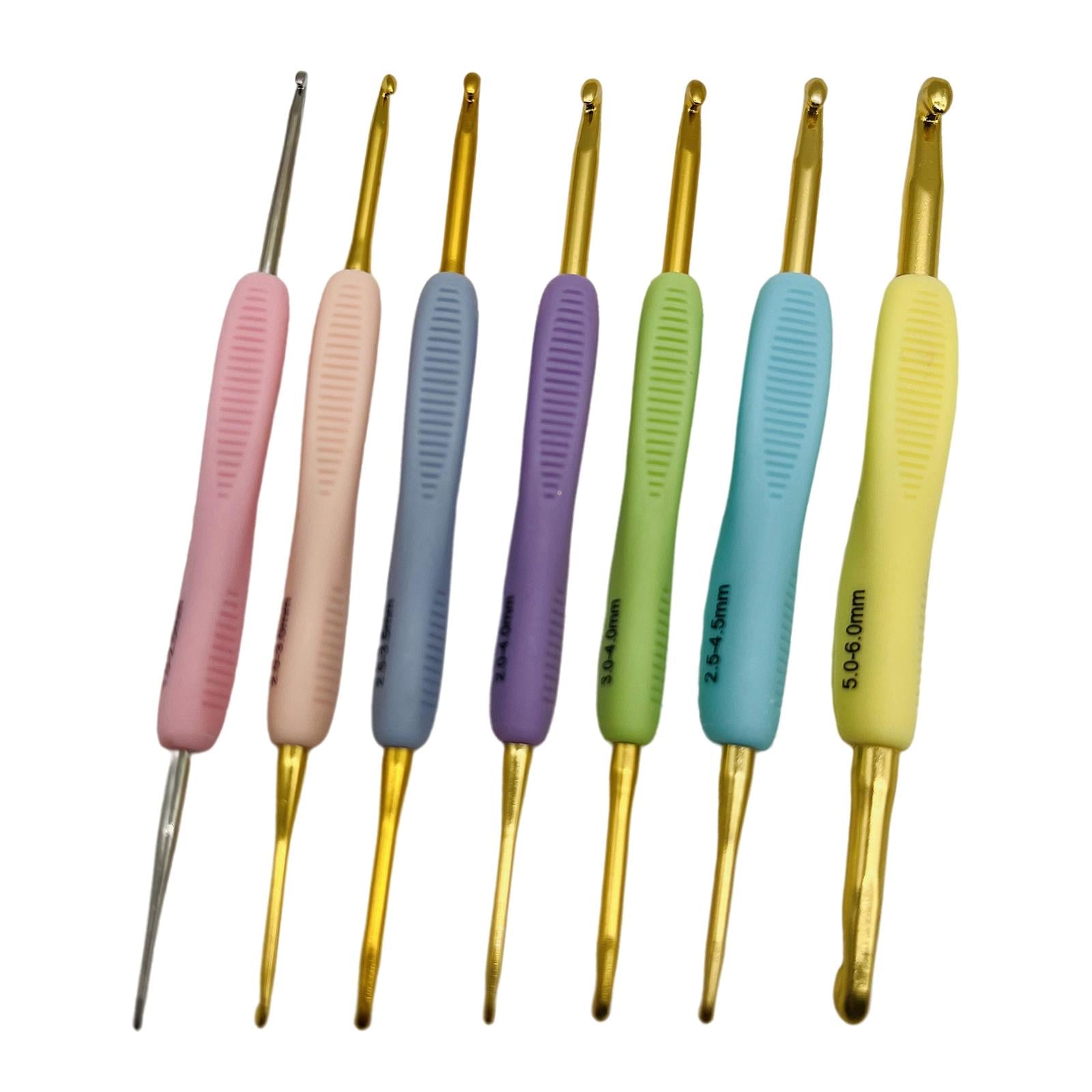 7 Set Crochet Hook Yarn Kit Knitting Needle Sewing Tool Metal Crochet Hooks