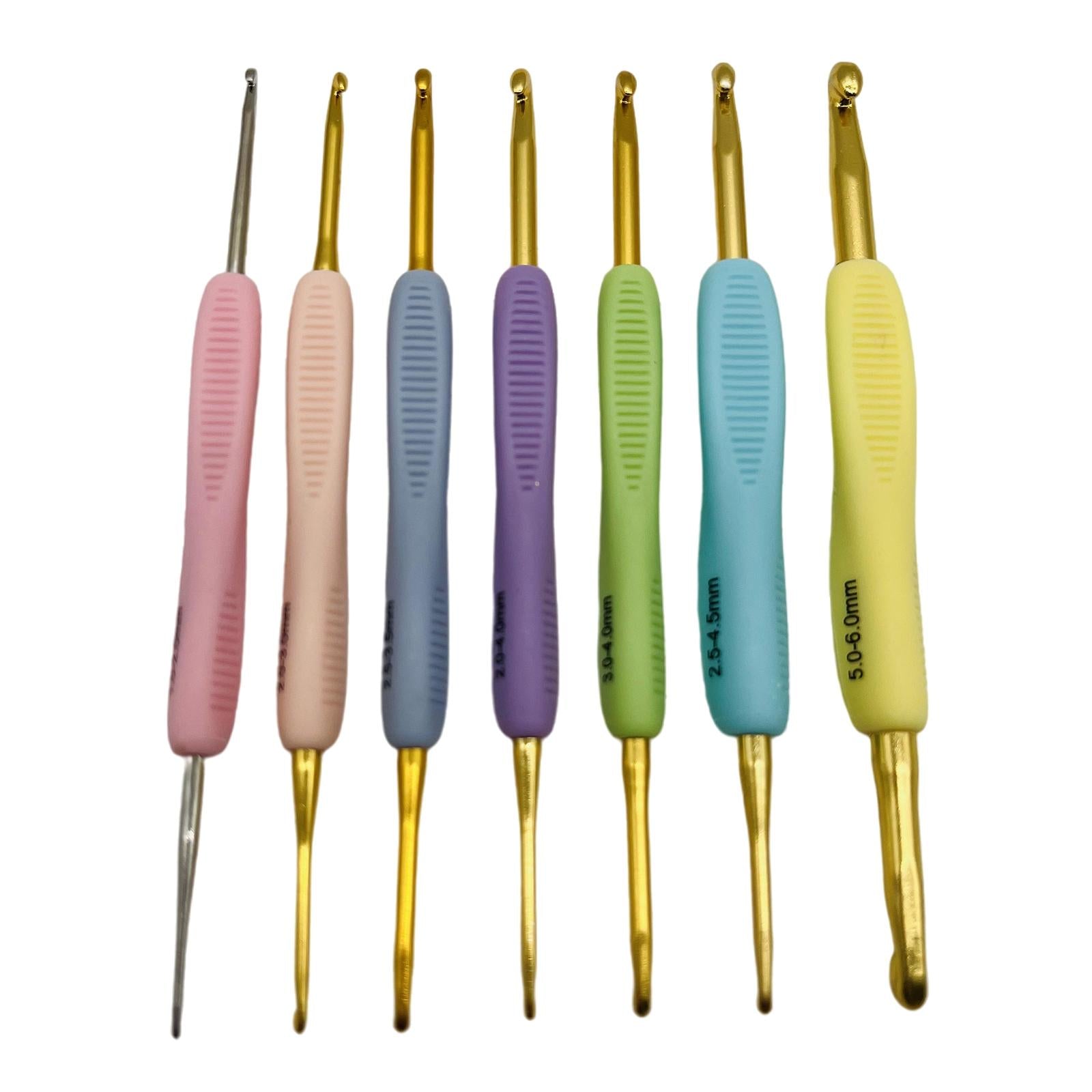 7 Set Crochet Hook Yarn Kit Knitting Needle Sewing Tool Metal Crochet Hooks