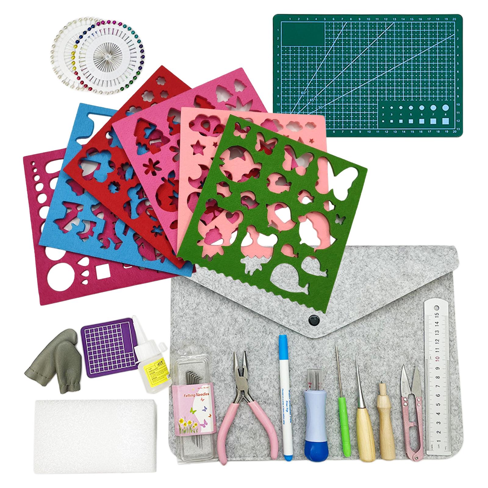 24Pcs DIY Suit Needle Felting Kit for DIY Craft Animal Home Decoration