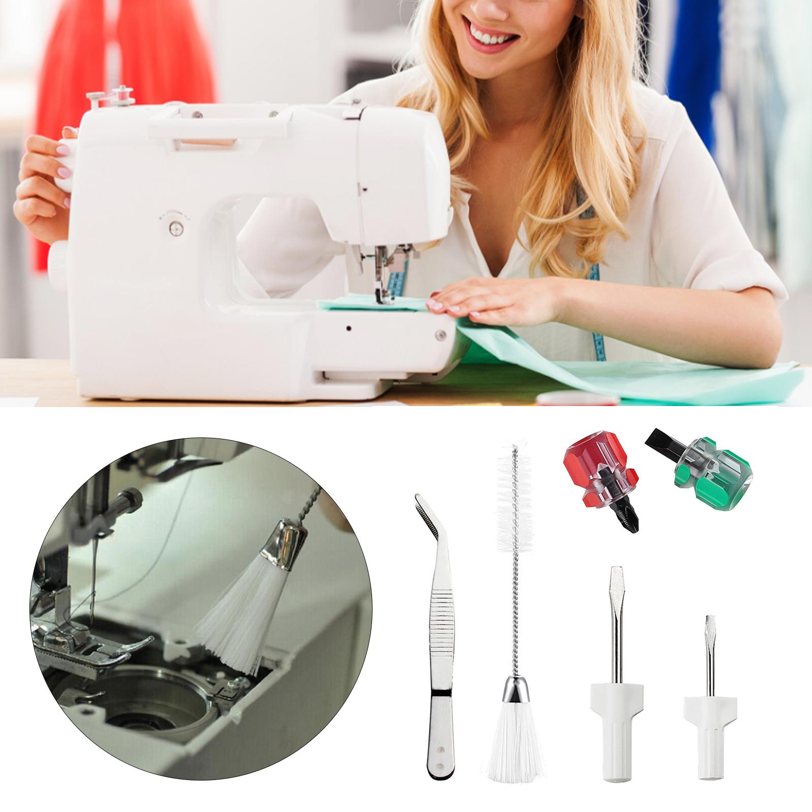 Sewing Machine Cleaning Overlock Cross Head Tweezer Double Headed Lint Brush