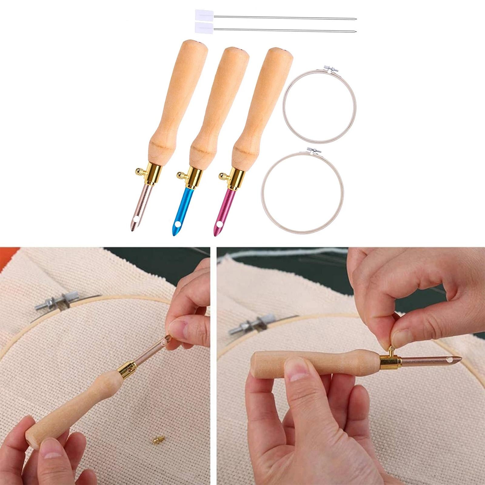 1 Set Embroidery Punch Pen Portable Sewing Craft Needle Kit for Beginners
