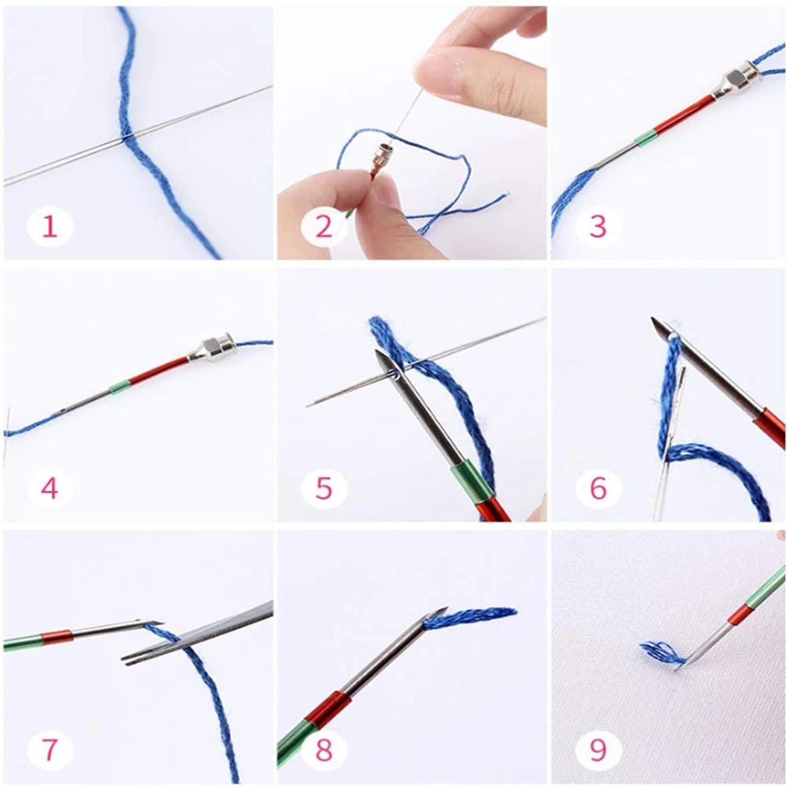 1 Set Embroidery Punch Pen Portable Sewing Craft Needle Kit for Beginners