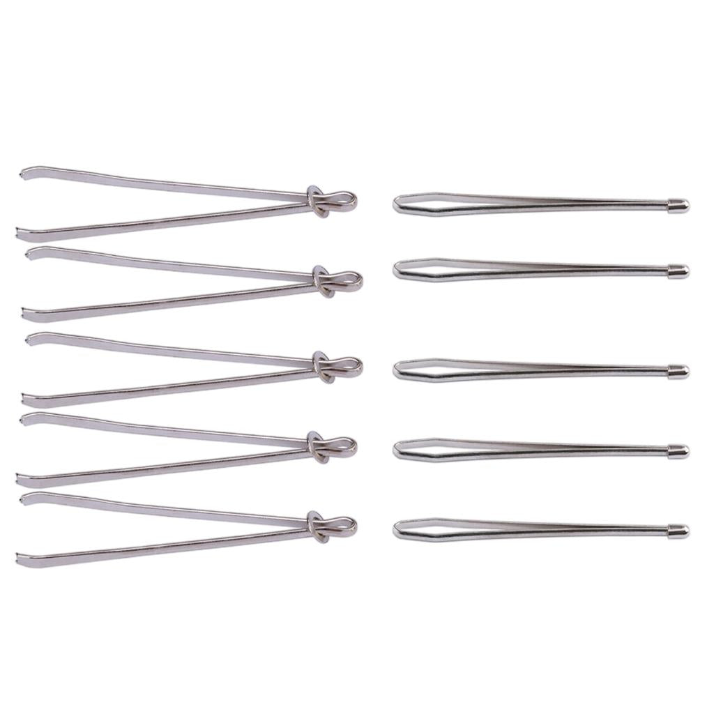 10x Bodkin Elastic Cord Threader Tweezers Clip for Rope Threading Ribbon