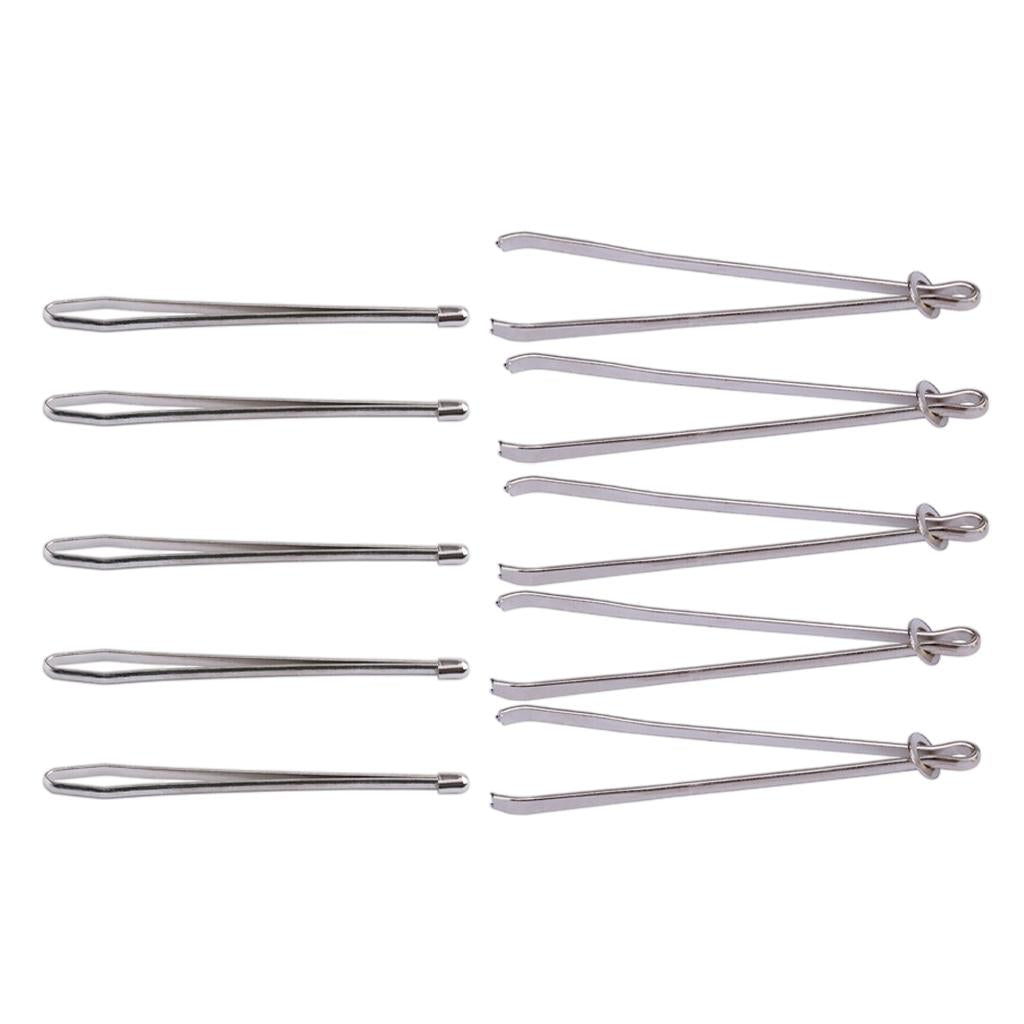 10x Bodkin Elastic Cord Threader Tweezers Clip for Rope Threading Ribbon