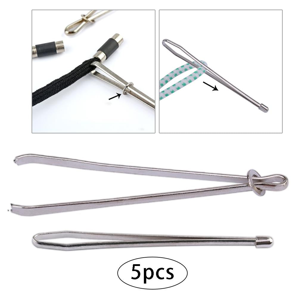 10x Bodkin Elastic Cord Threader Tweezers Clip for Rope Threading Ribbon