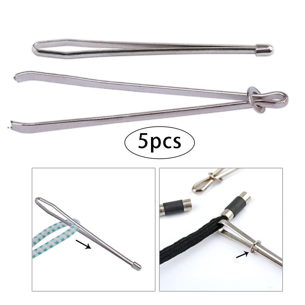 10x Bodkin Elastic Cord Threader Tweezers Clip for Rope Threading Ribbon