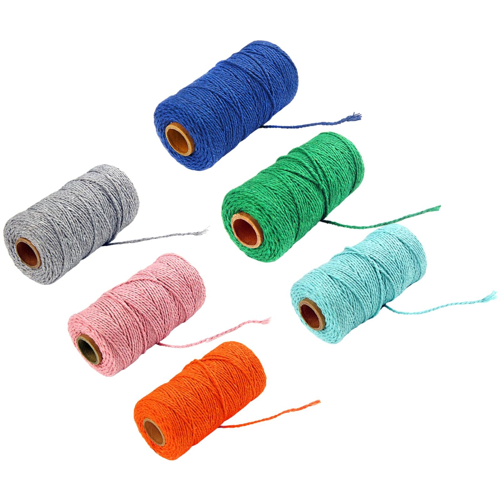 Twisted Cotton Rope Soft Bag String Beading Braided Rope Craft Orange