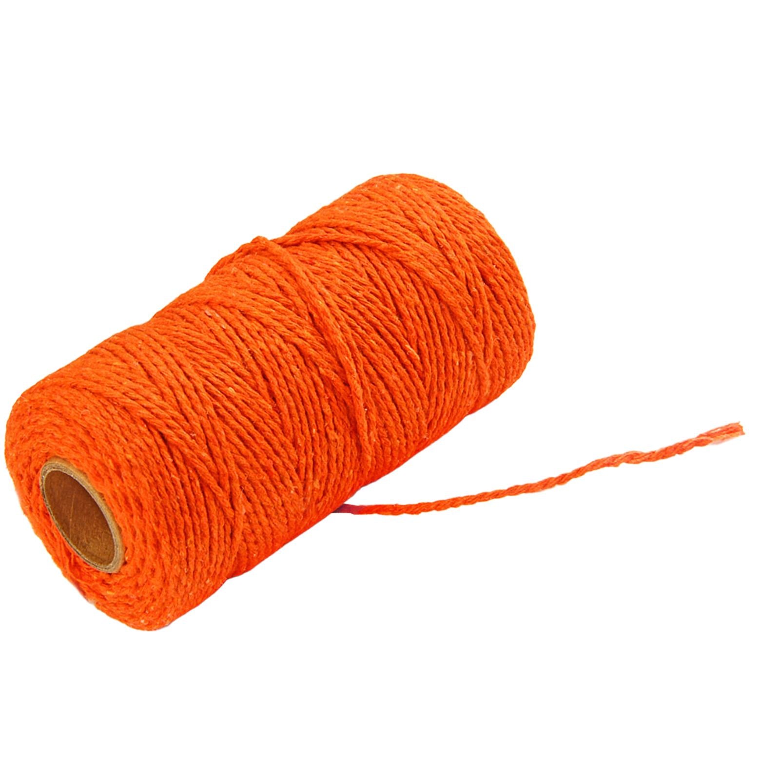 Twisted Cotton Rope Soft Bag String Beading Braided Rope Craft Orange