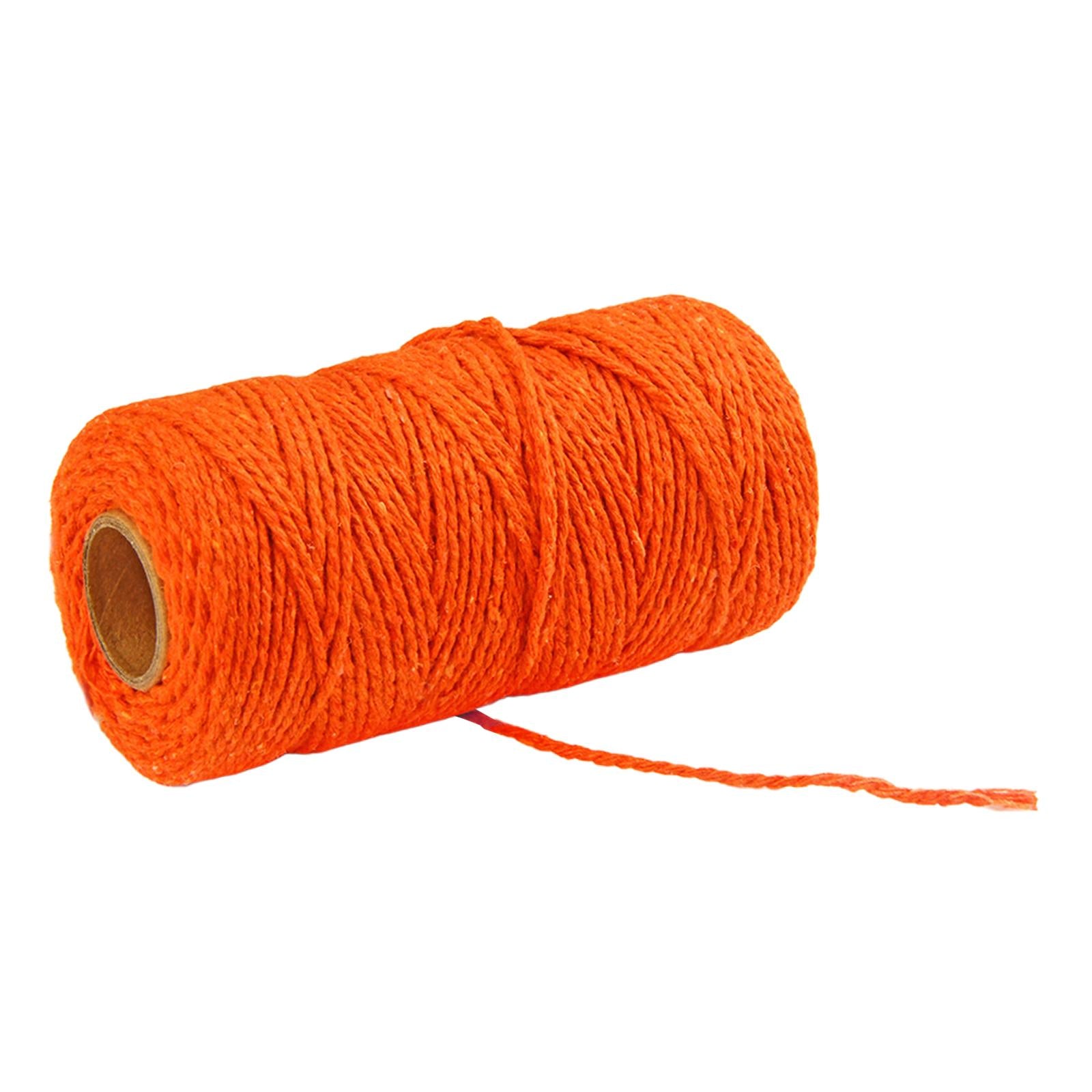 Twisted Cotton Rope Soft Bag String Beading Braided Rope Craft Orange