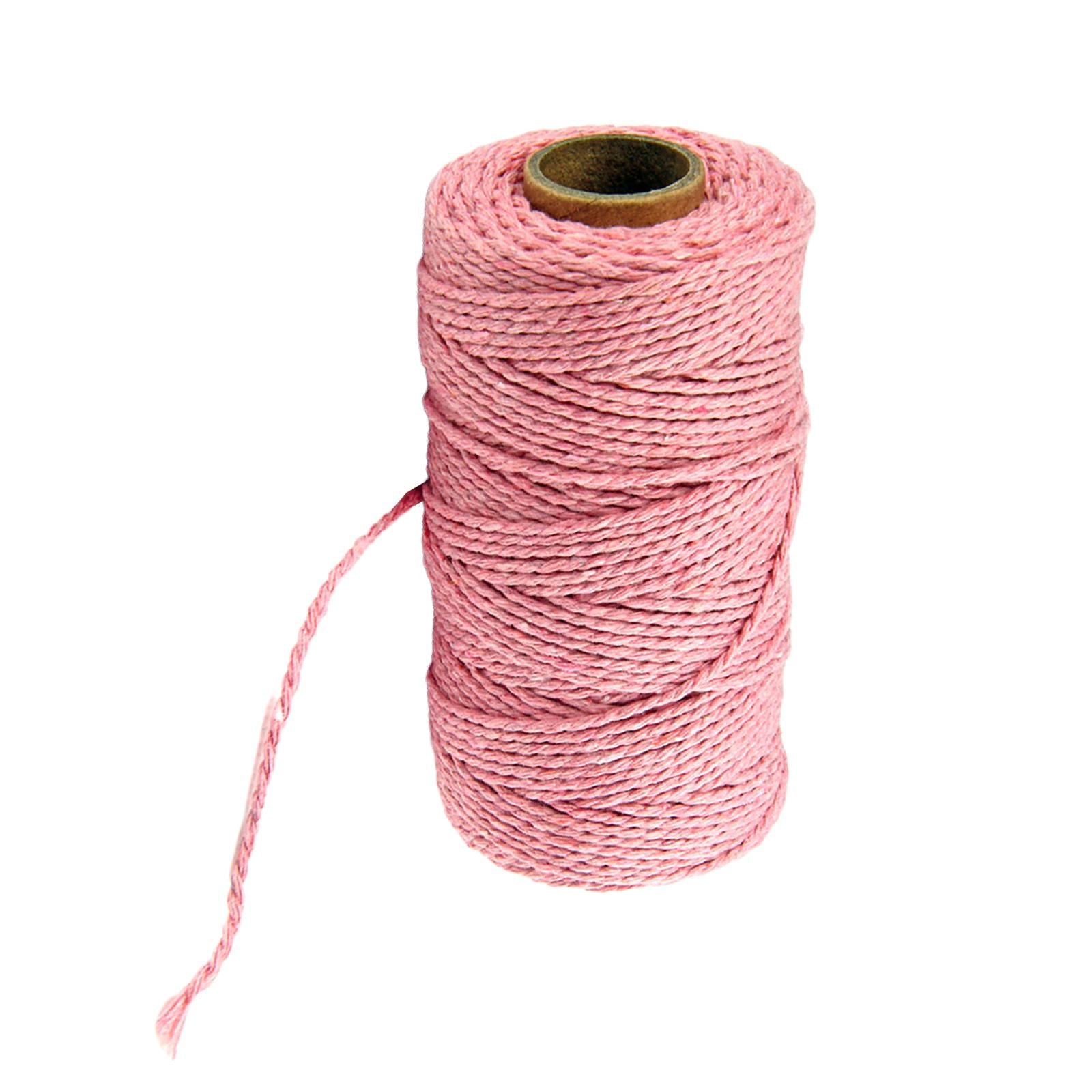 Twisted Cotton Rope Soft Bag String Beading Braided Rope Craft Pink